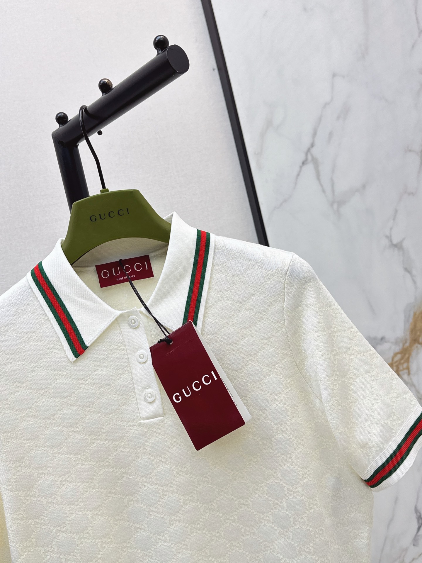 Guc 26ss jacquard polo knitwear