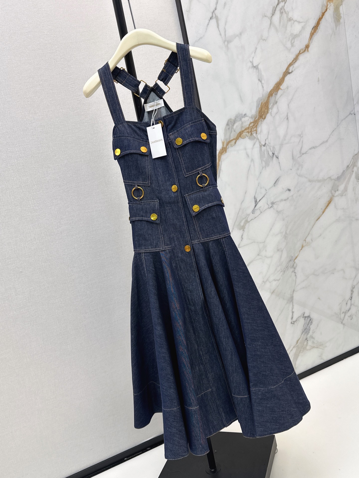 Zimm 26ss denim slip dress
