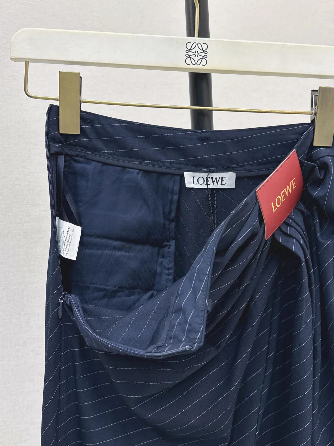 Loe 26ss folds high-waist pants suits