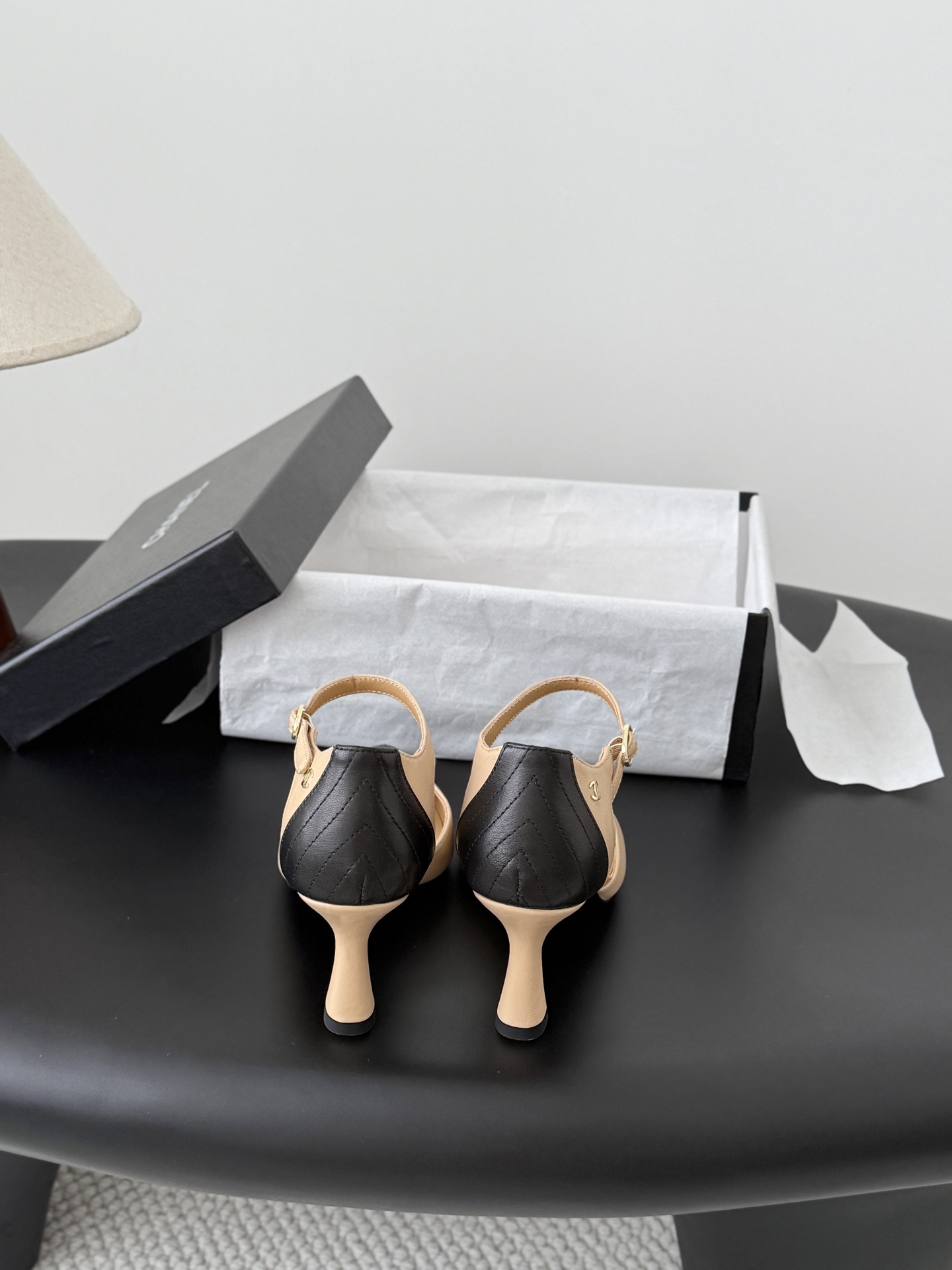 Chan 26P kitten heel sandals