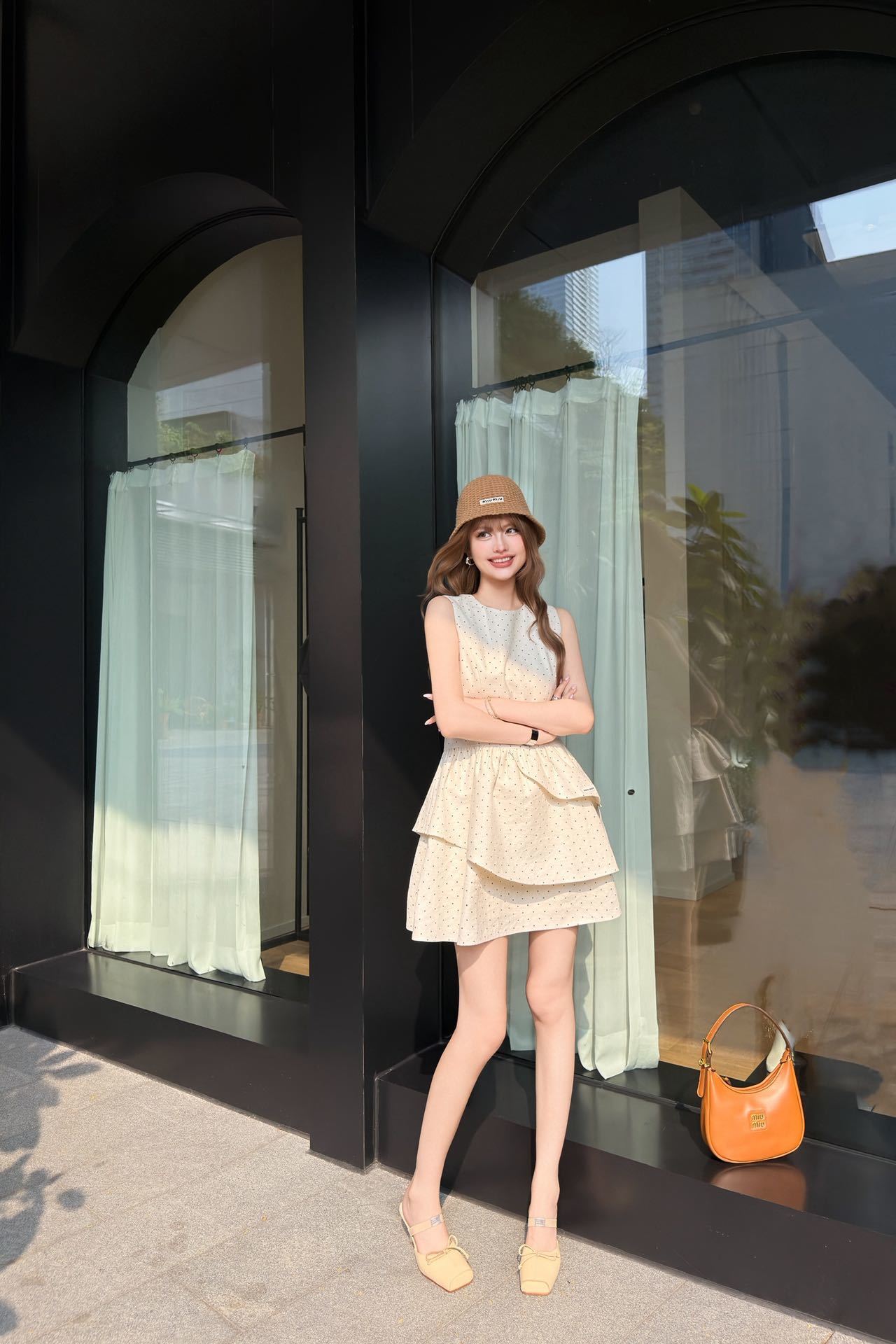 Miu 26ss polka dots dress