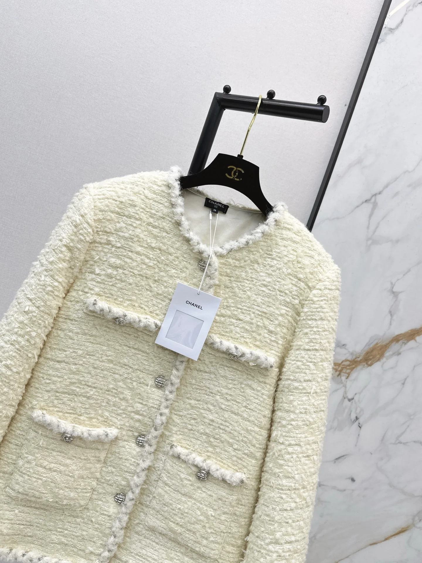 Chan 26ss woven tweed down jacket