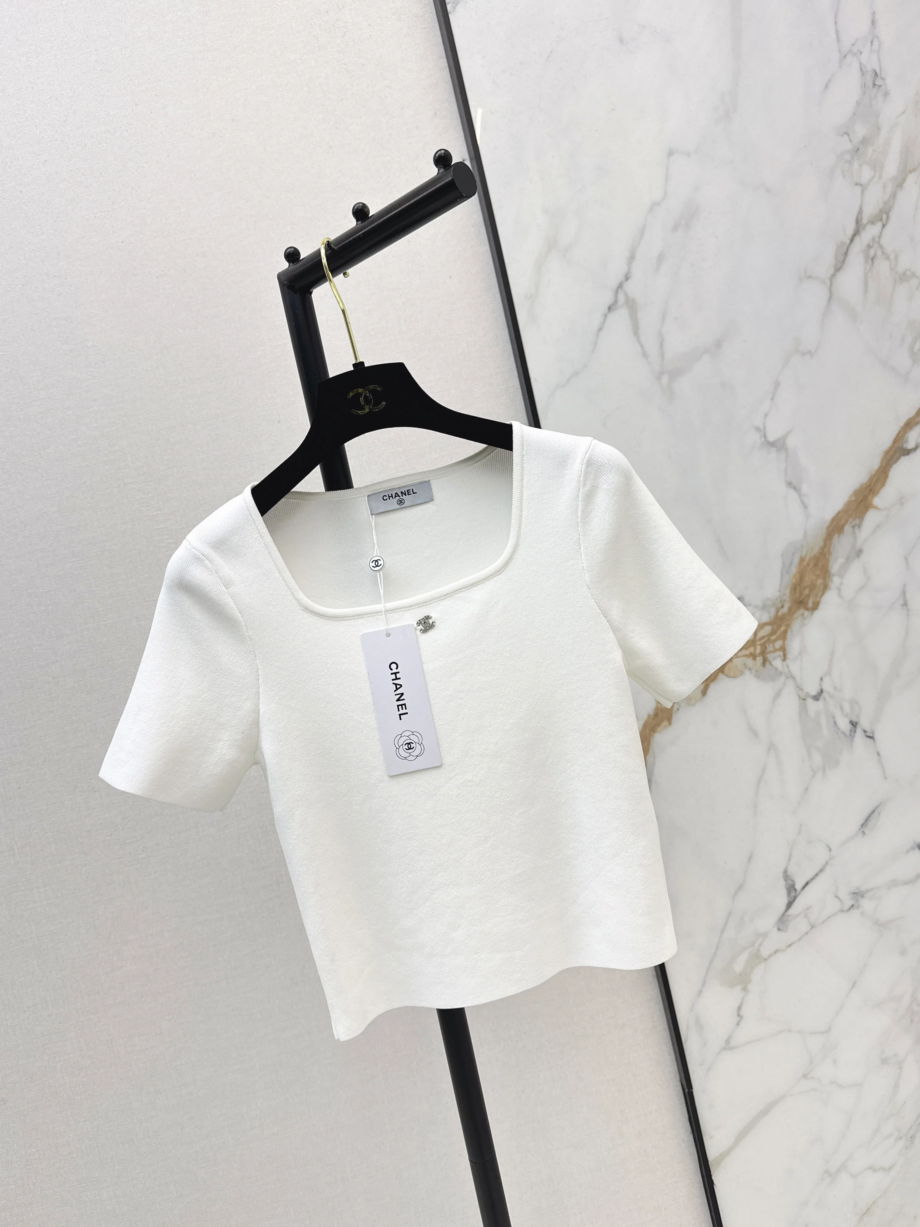 Chan 26ss square collar knitwear