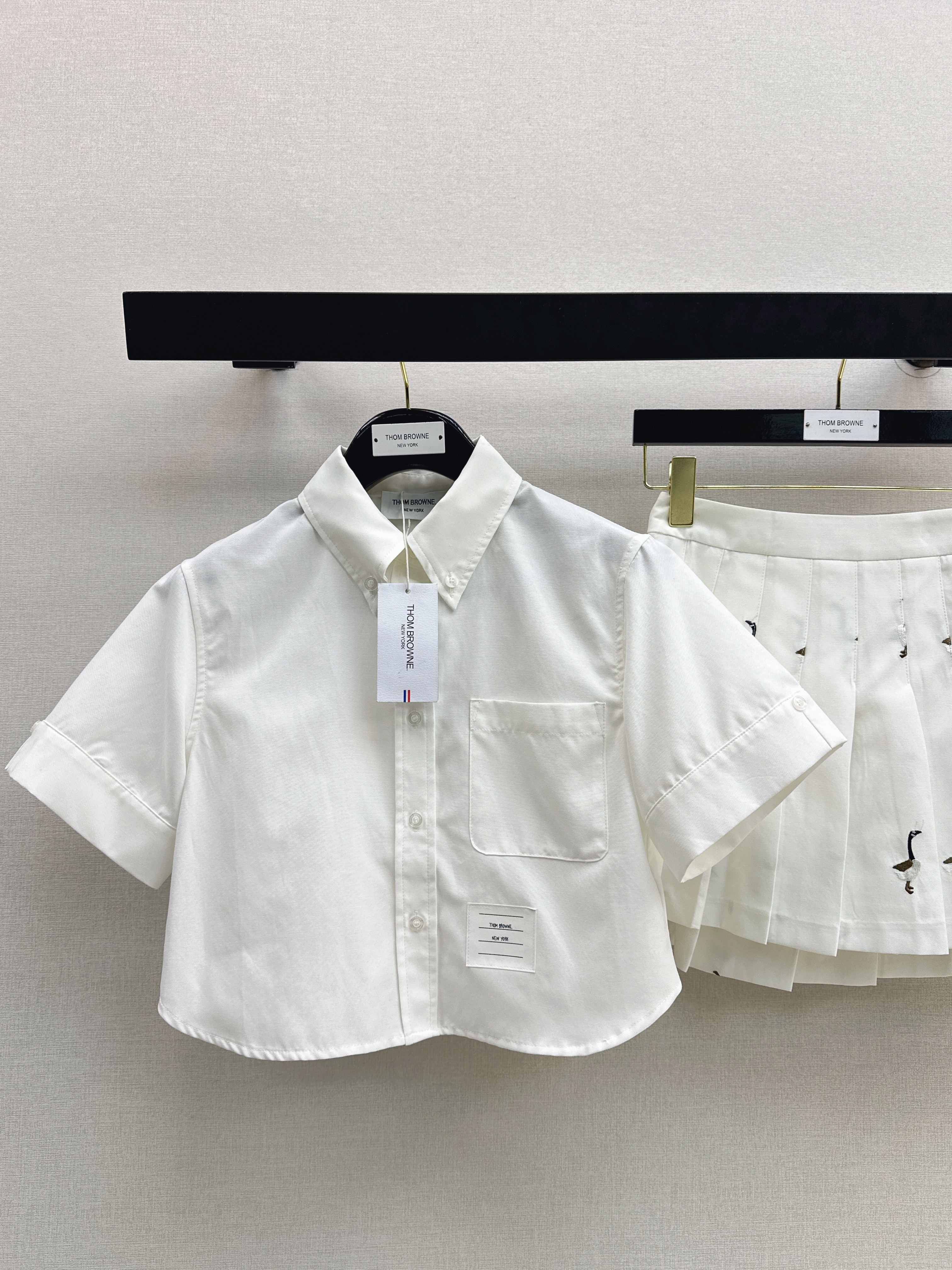 Thom 26ss shirt embroidery skirt set