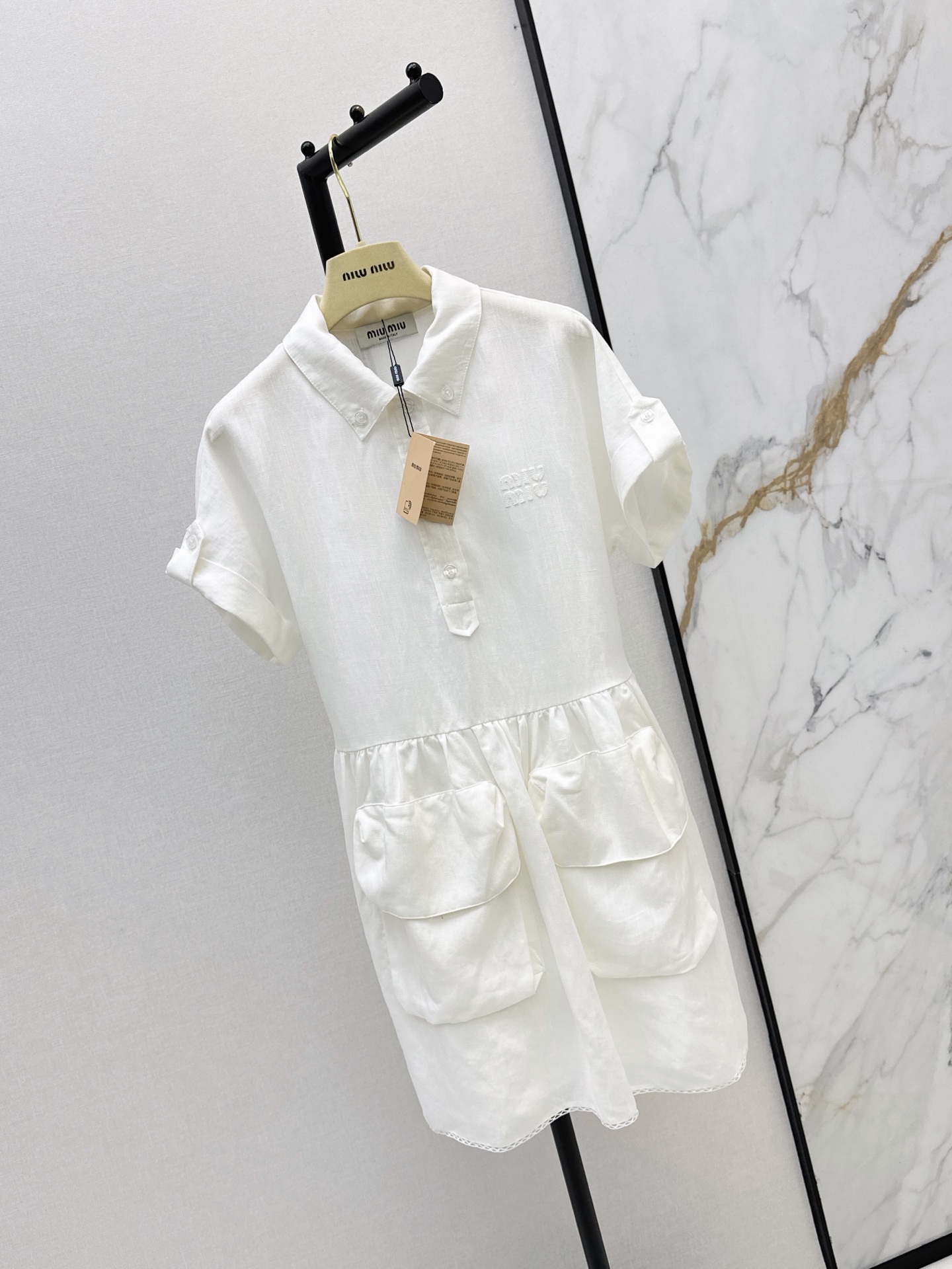 Miu 26ss cargo pocket shirt dress
