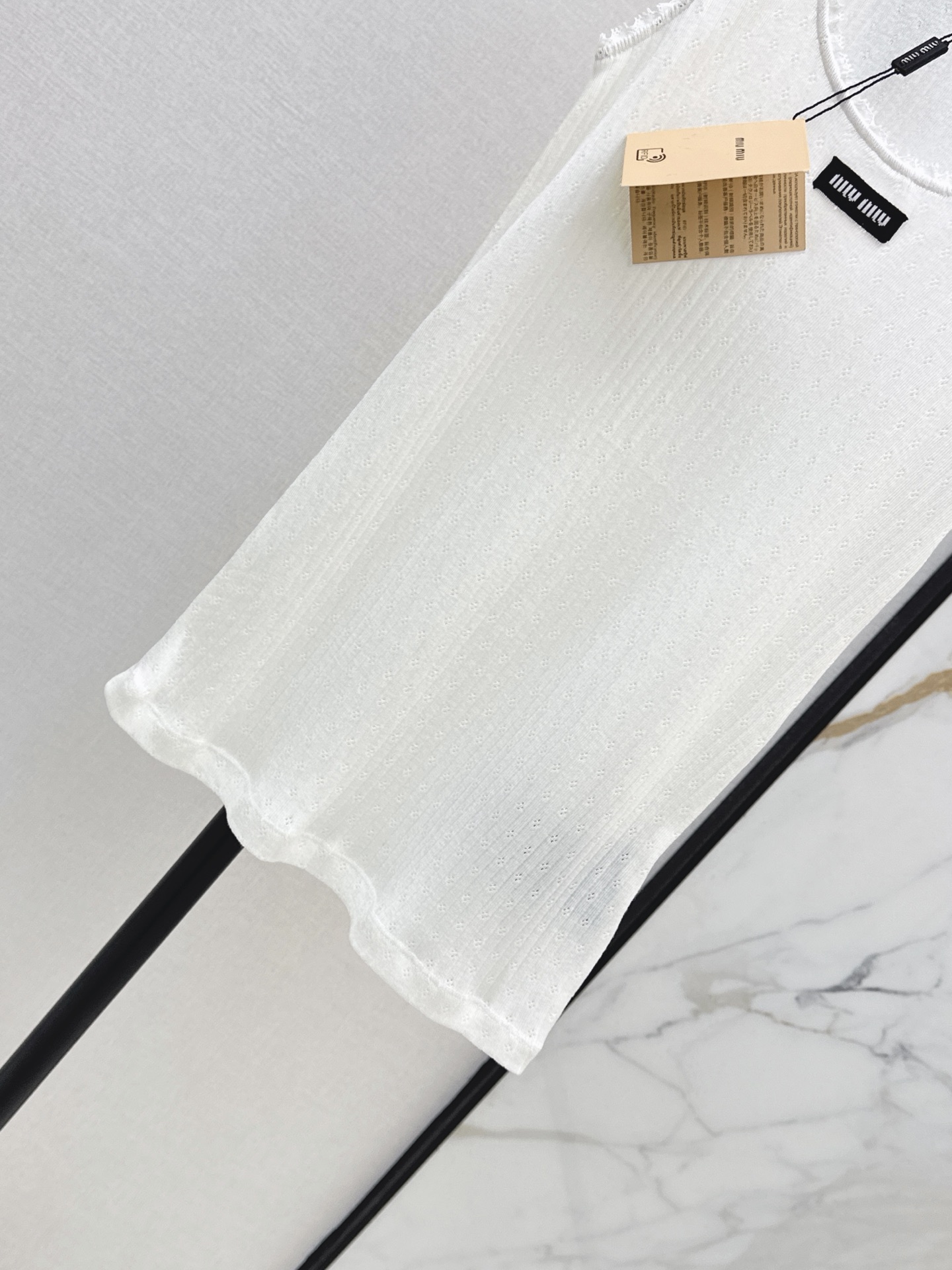 Miu 26ss lace trim vest