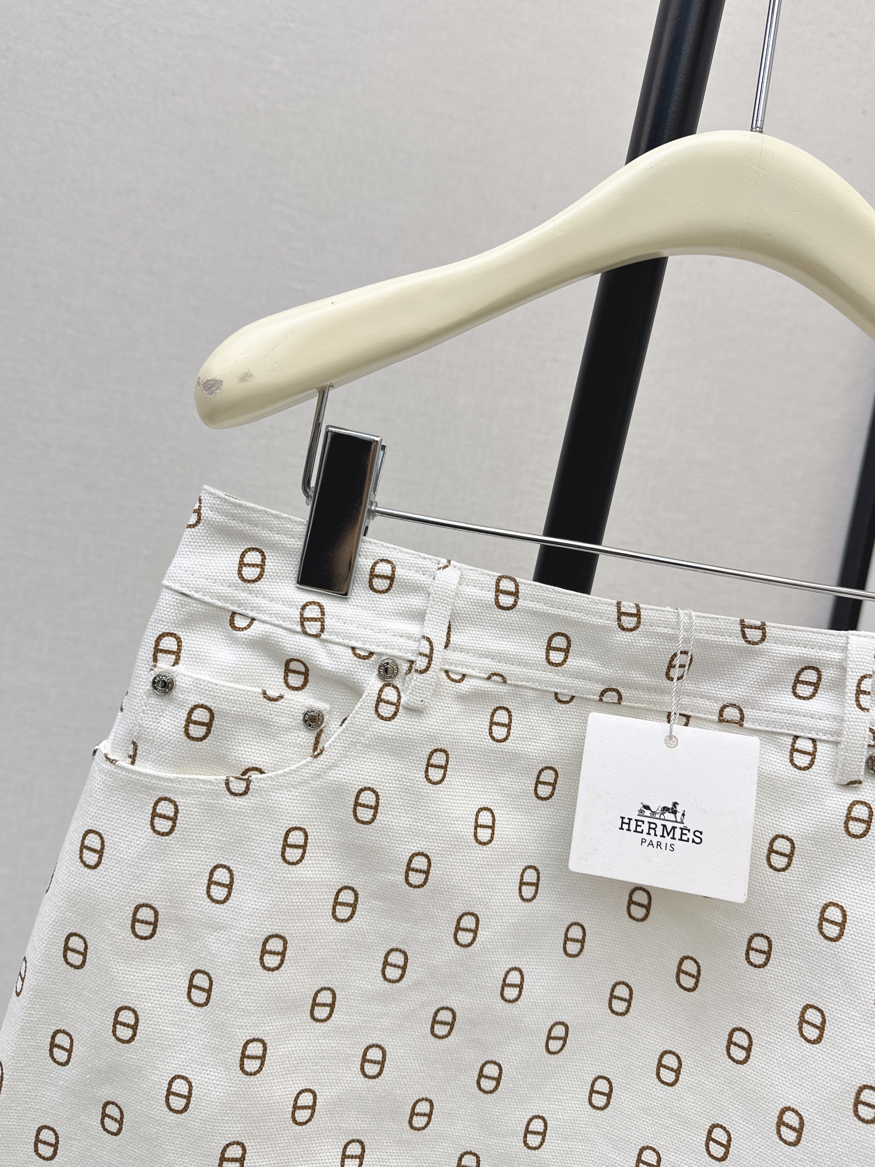 Her 26ss print denim skirt