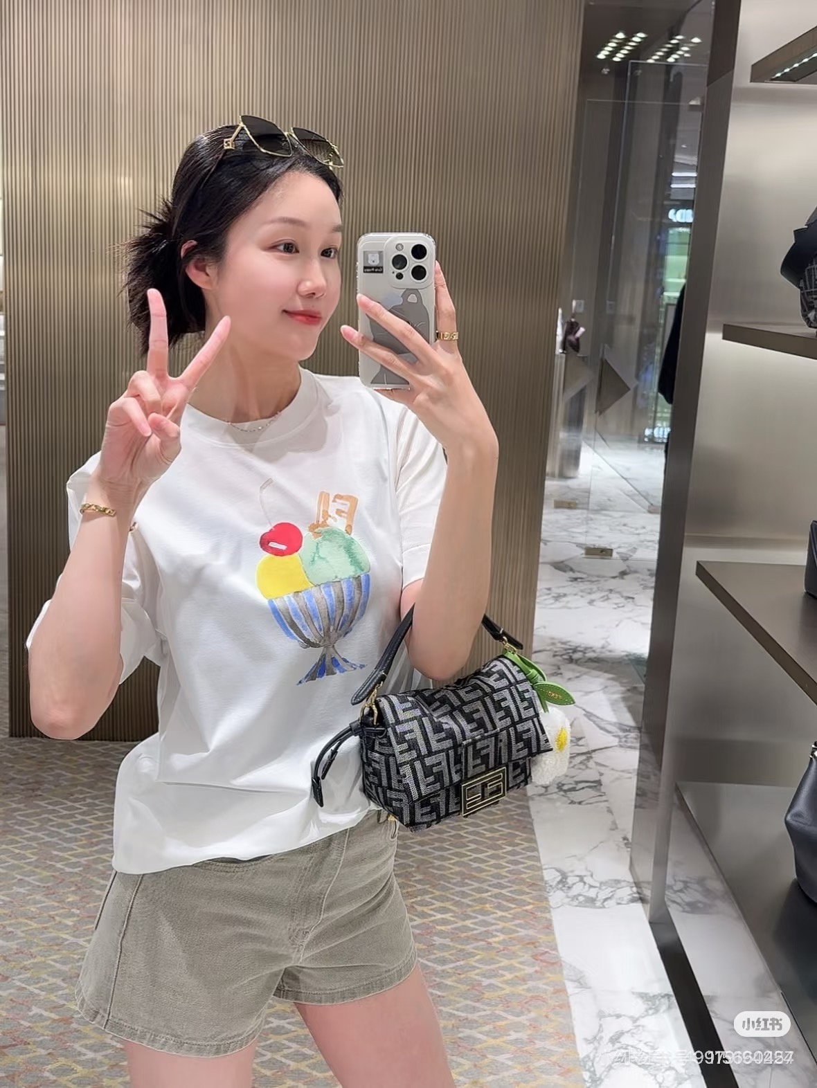 Fend 26ss print t-shirt