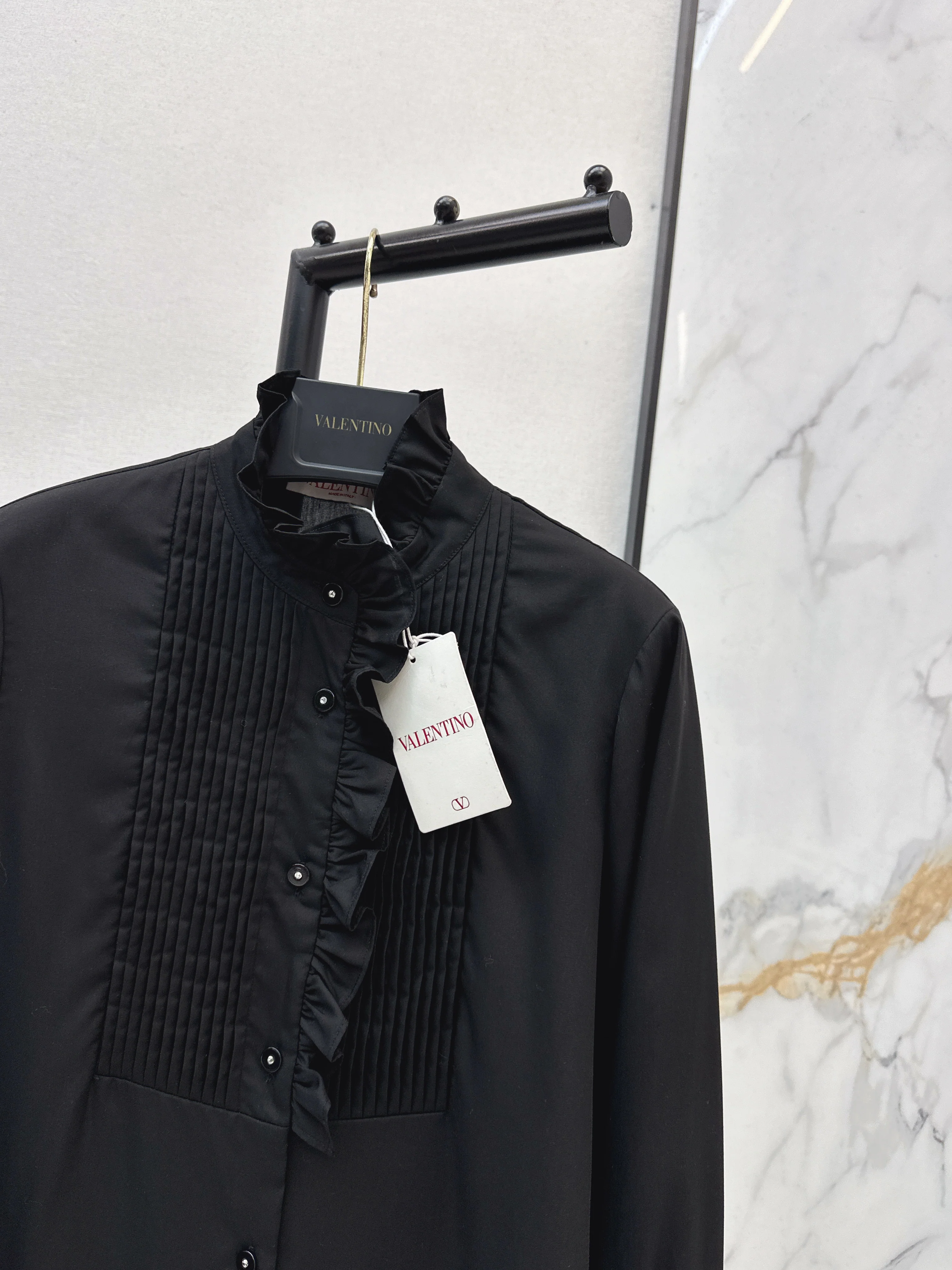 Valen 26ss lace pleated ruffle shirts