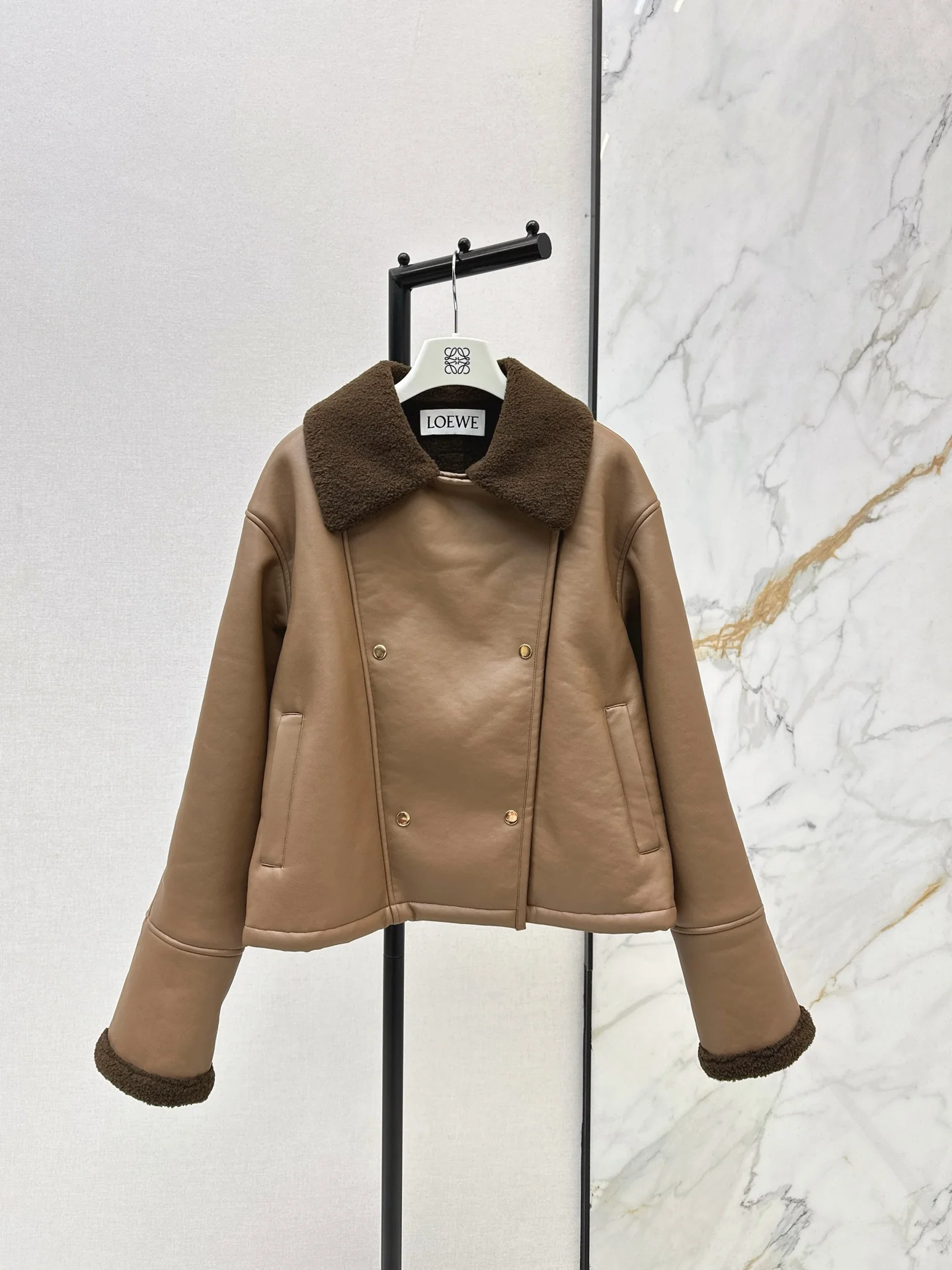 Loe 25fw lamb fleece biker