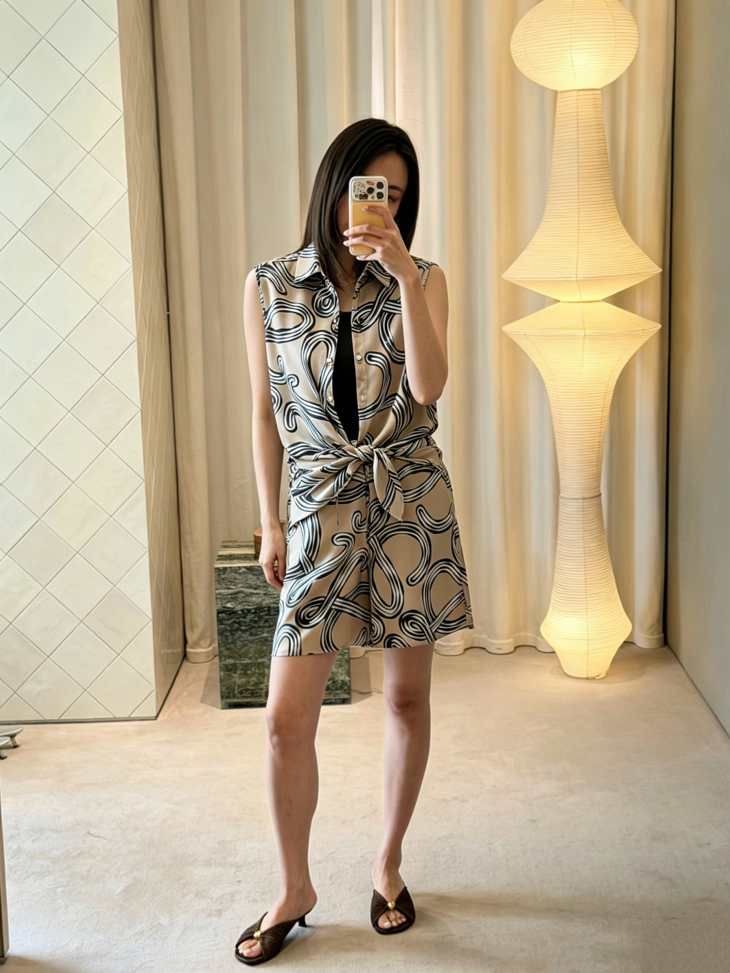 Loe 26ss print silk shirt