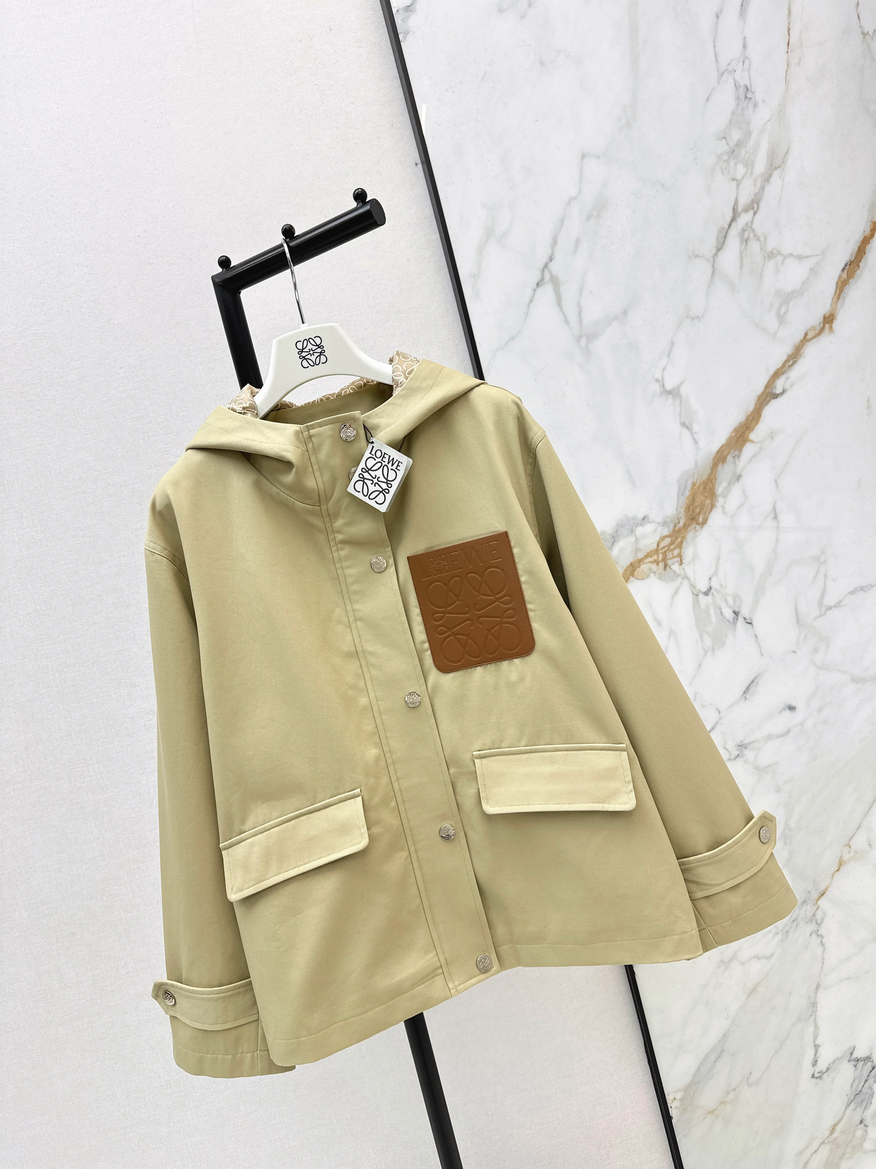Loe 26ss hooded trench coats
