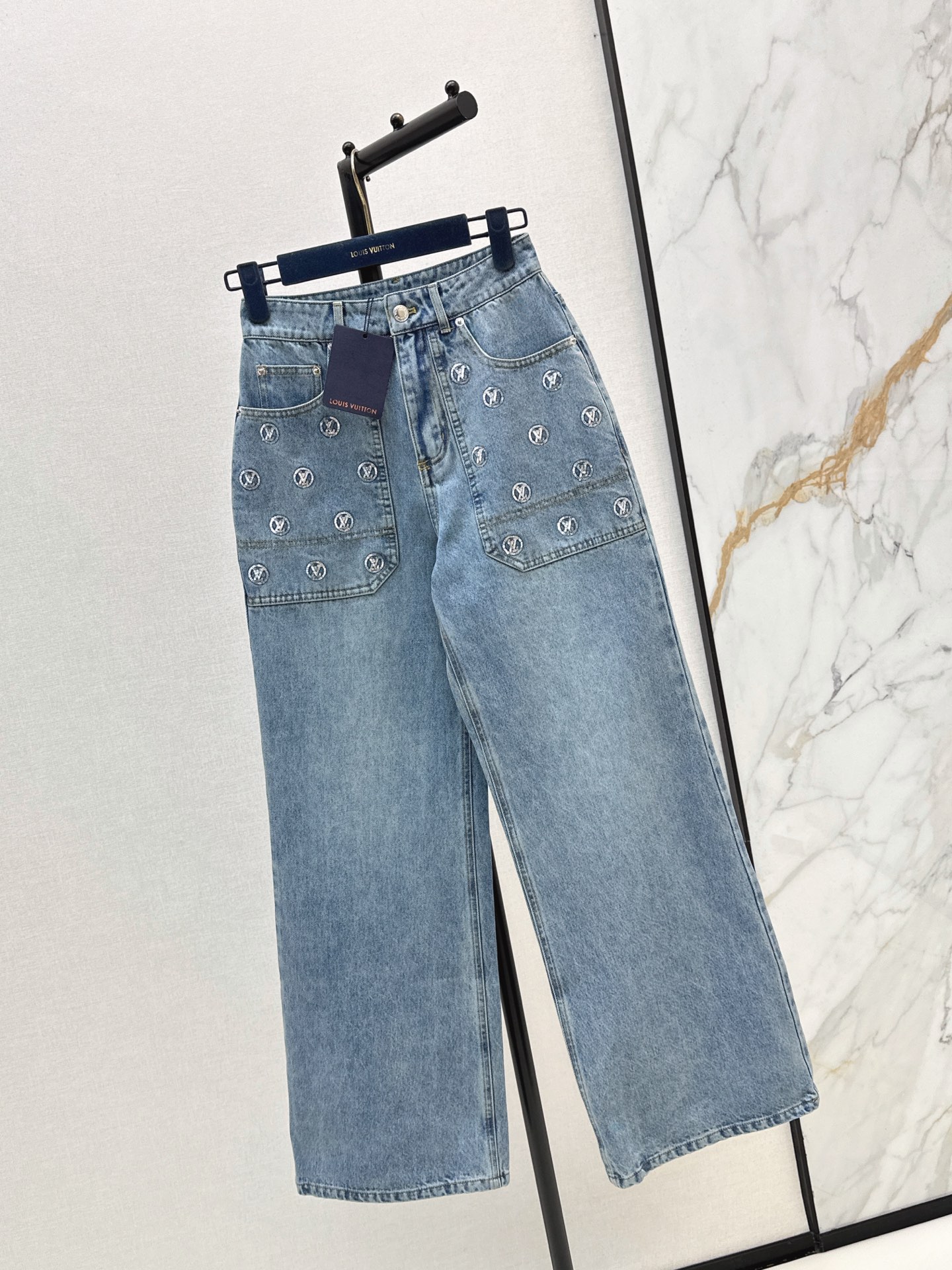 Loui 26ss embroidery sequin jeans