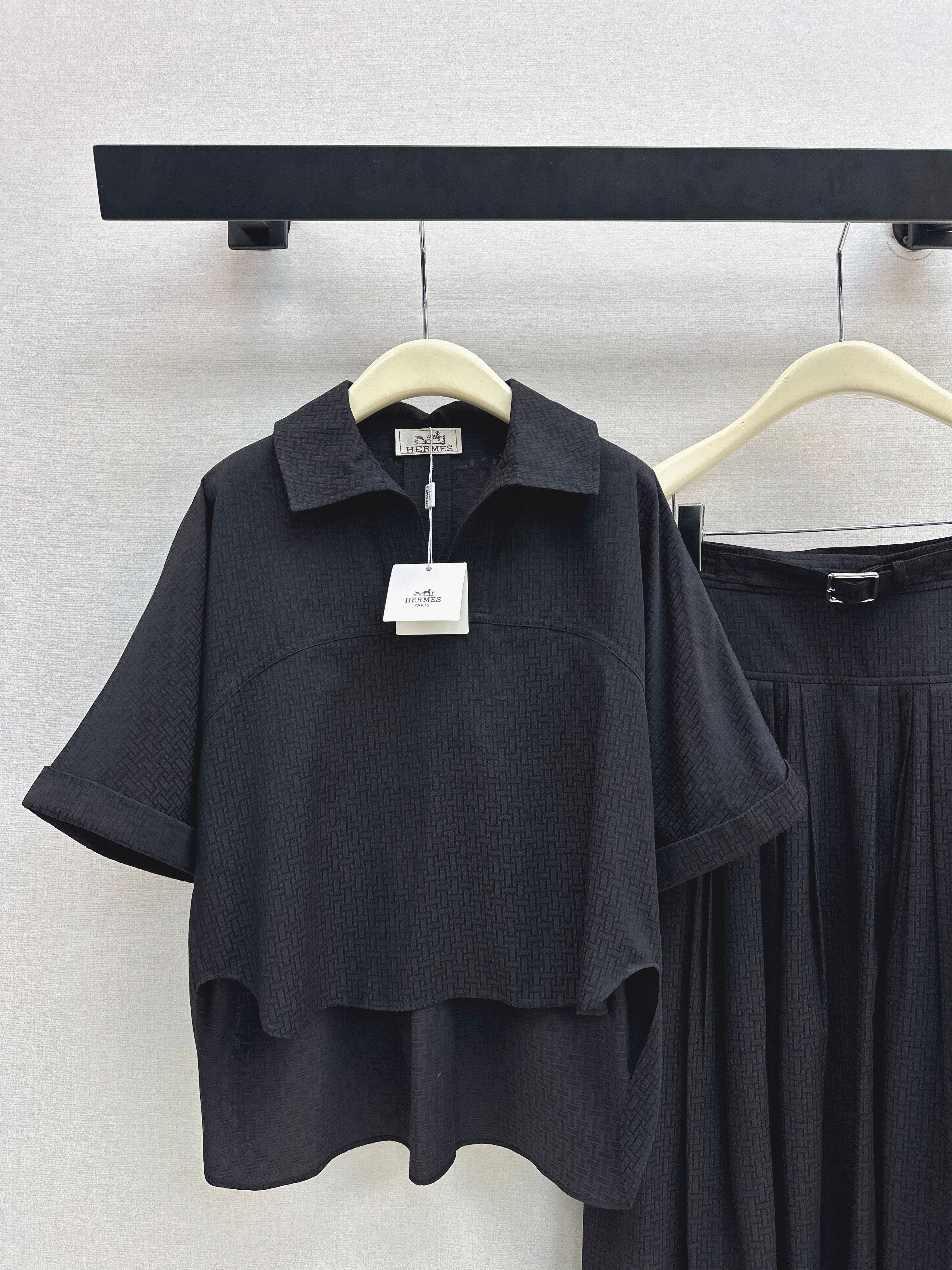 Herm 26ss jacquard shirt shirt sets