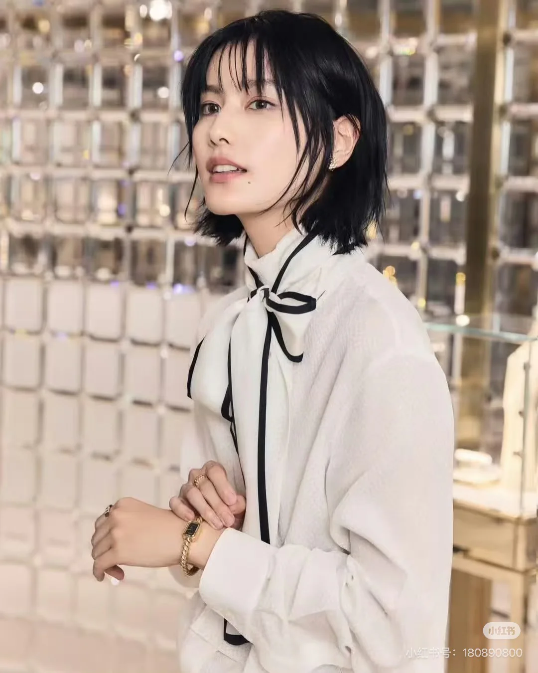 Chan 26ss silk tie-neck shirts