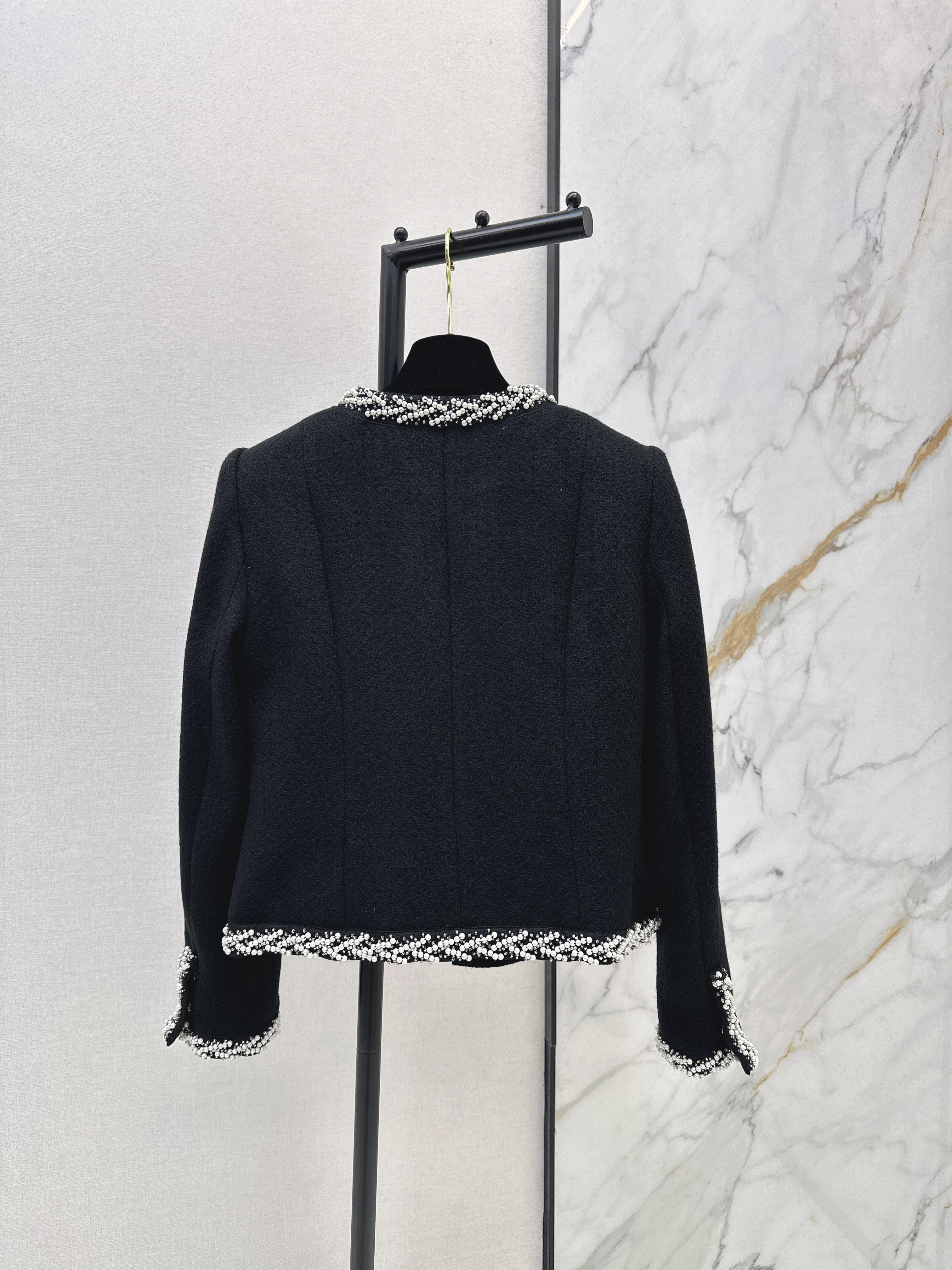 Chan 26ss beading woven jacket