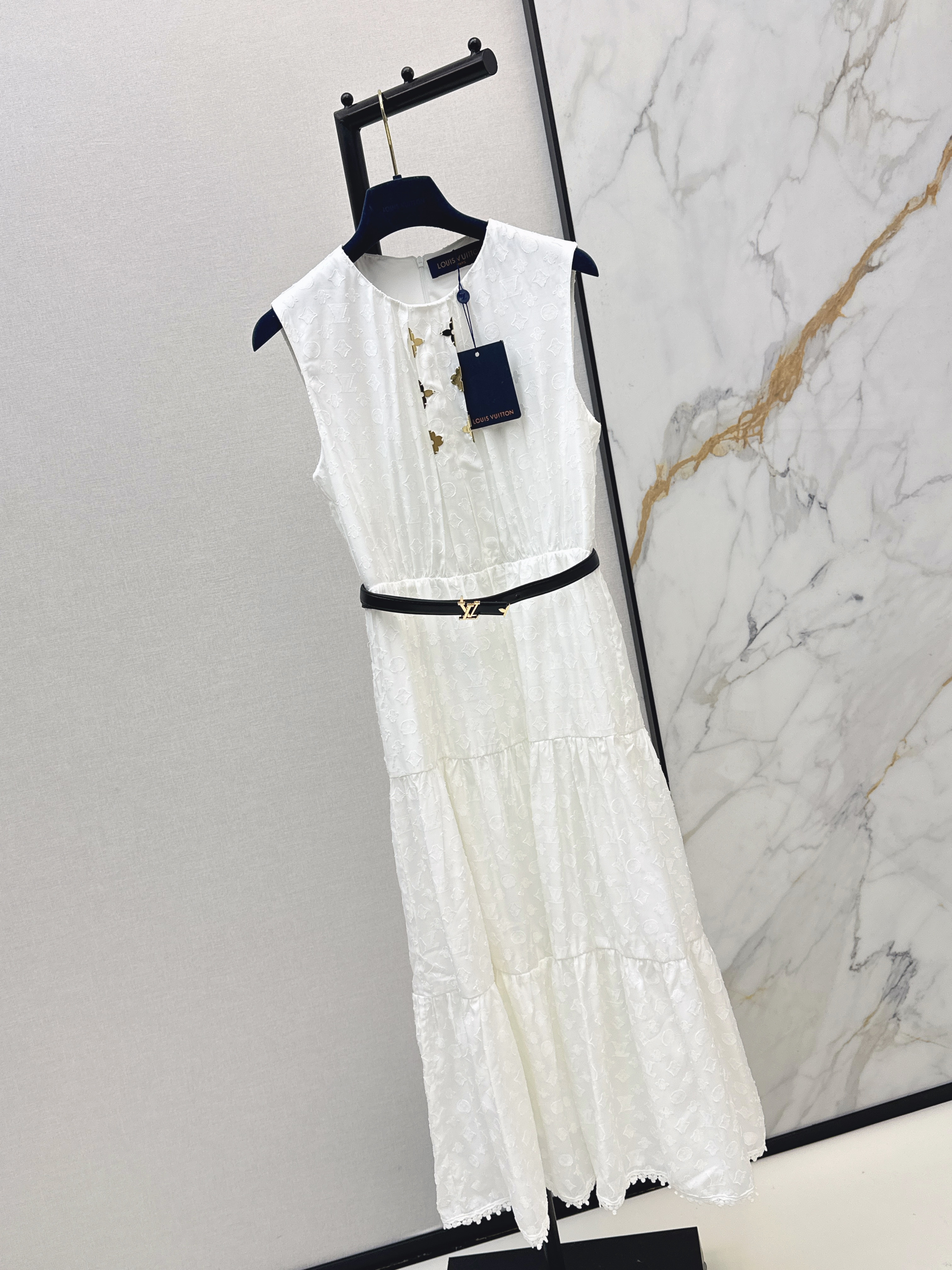 Loui 26ss jacquard sleeveless dress