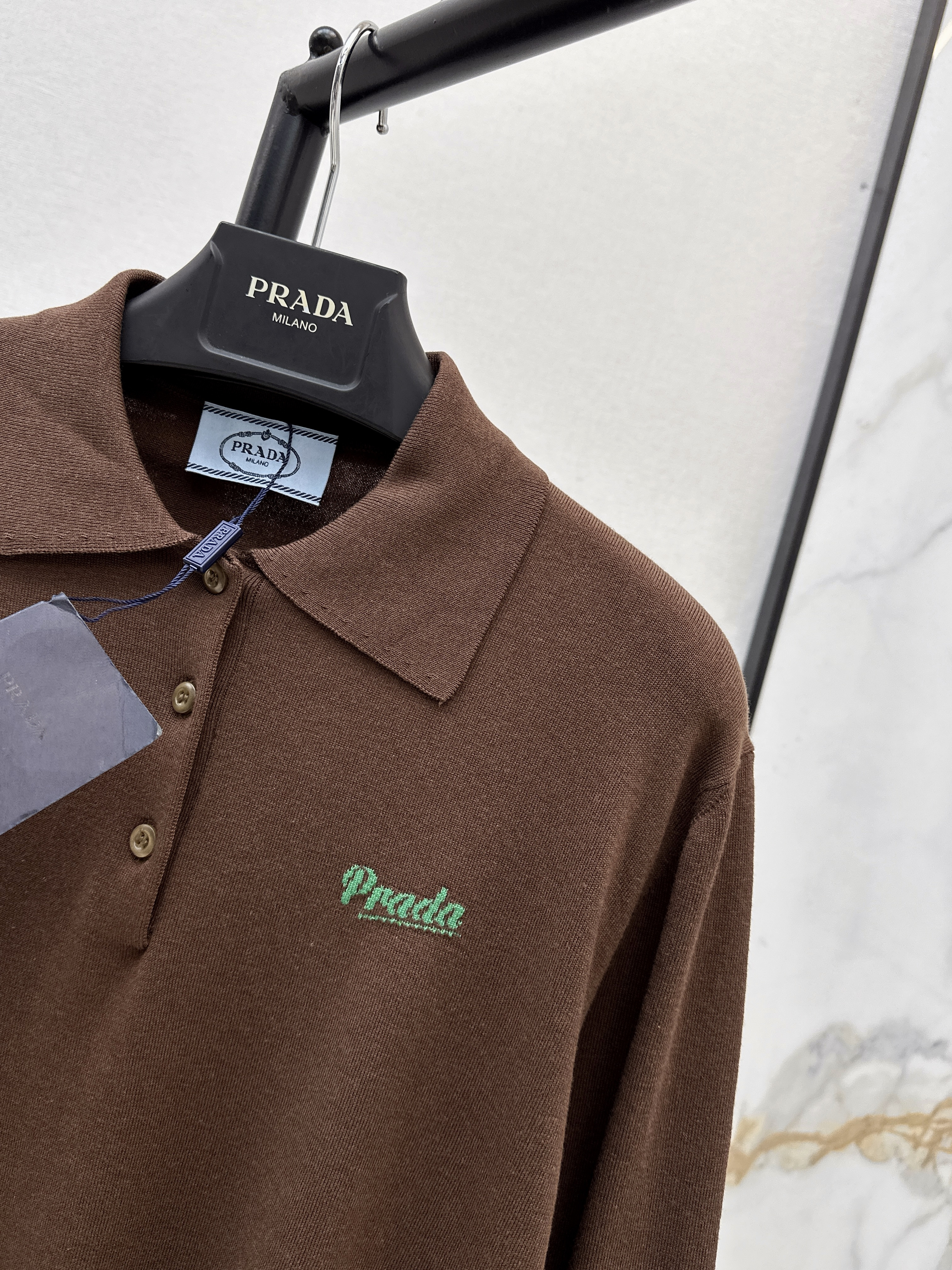 Pra 26ss knit polo sweater
