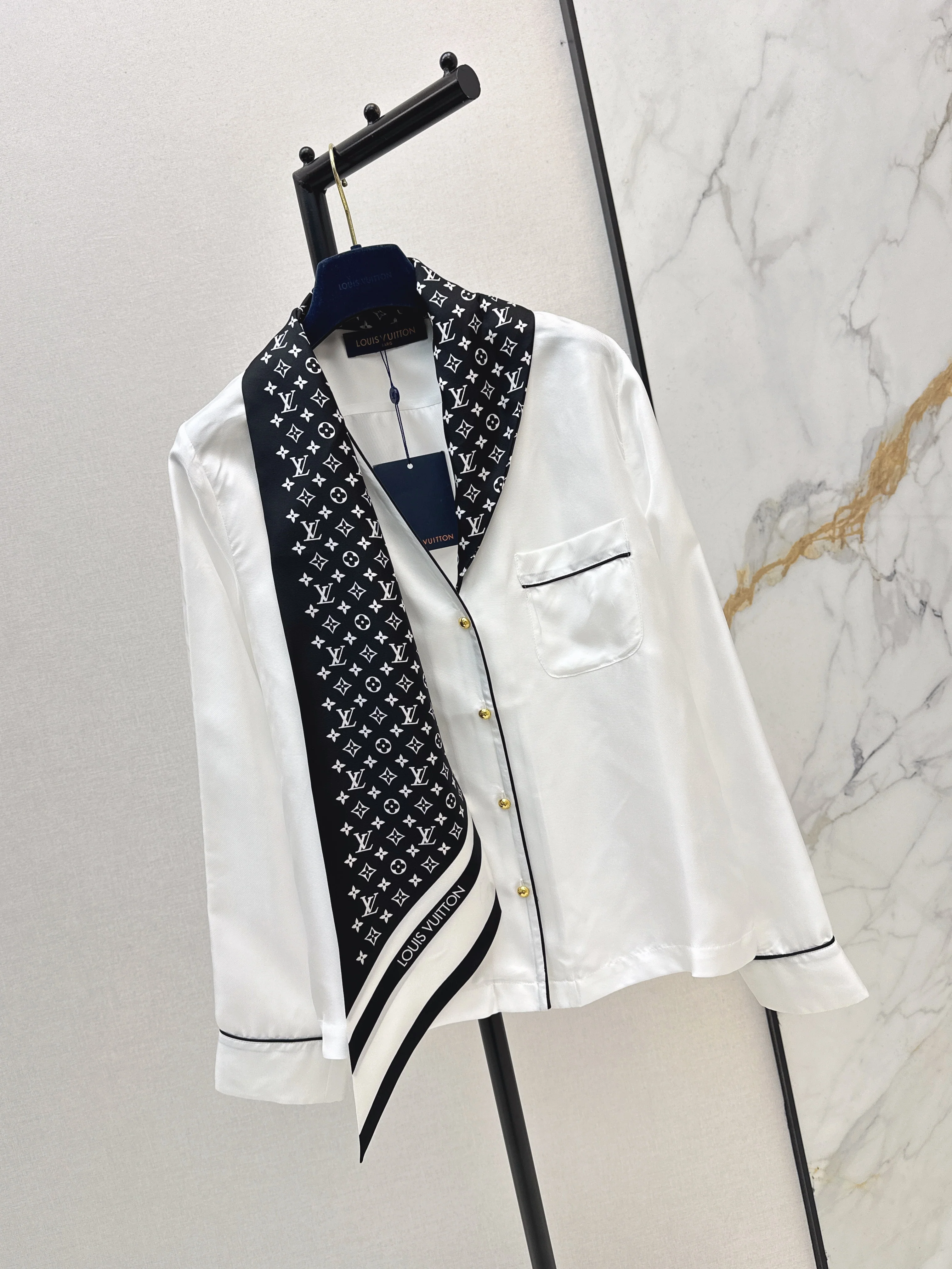 Louis 26ss print silk shirts