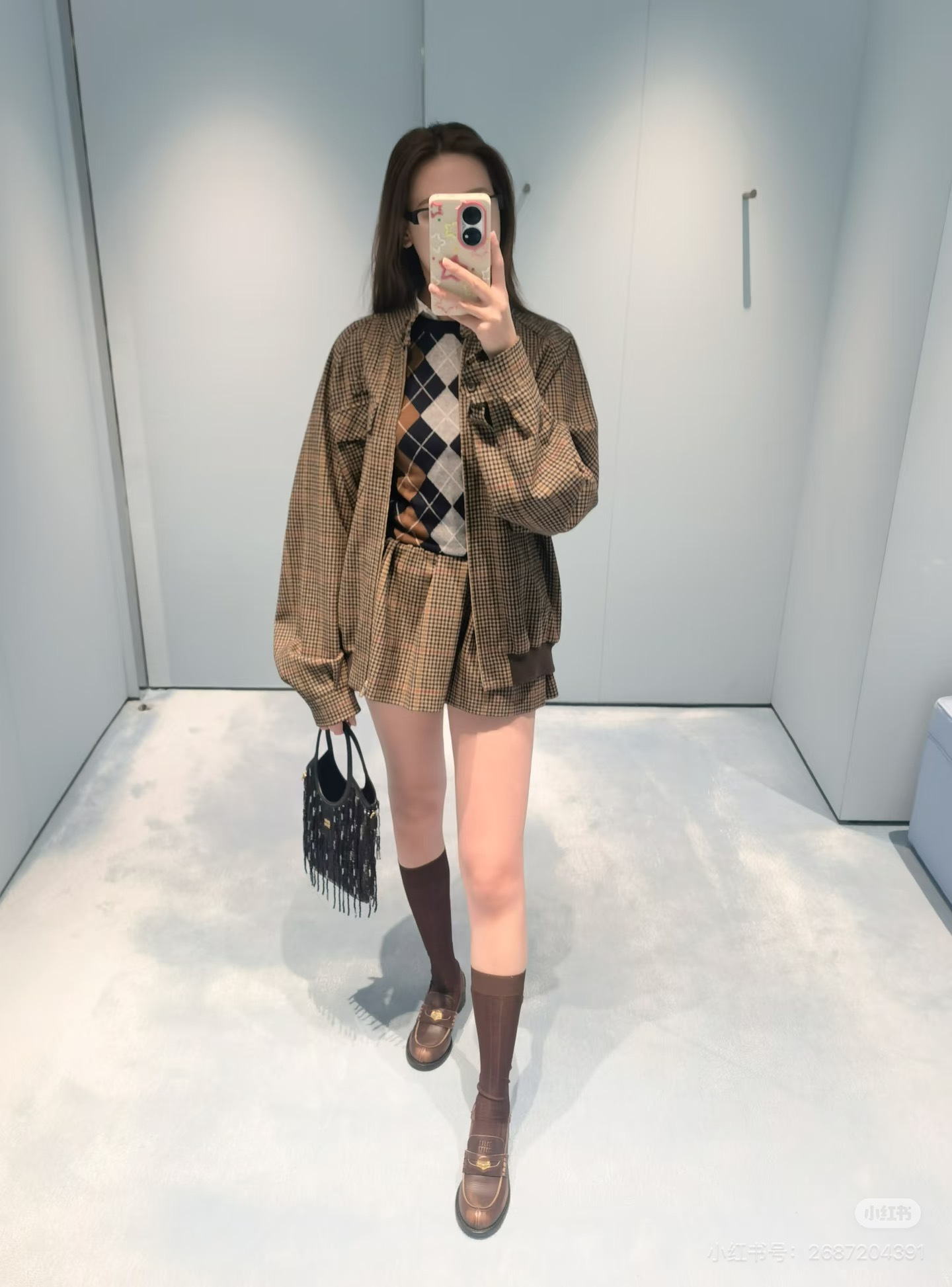 Miu 26ss check jacket