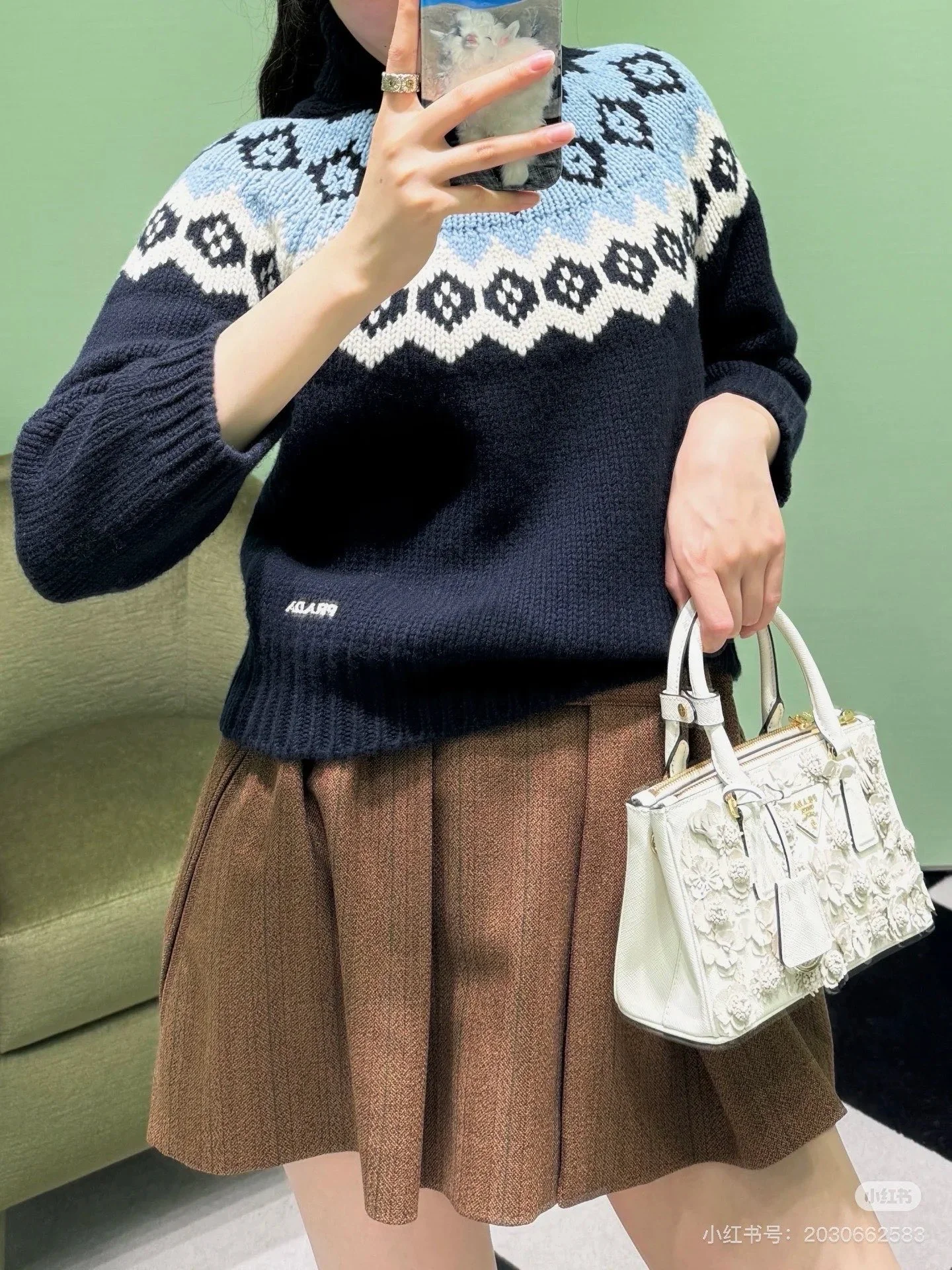 Prad 25fw jacquard sweater