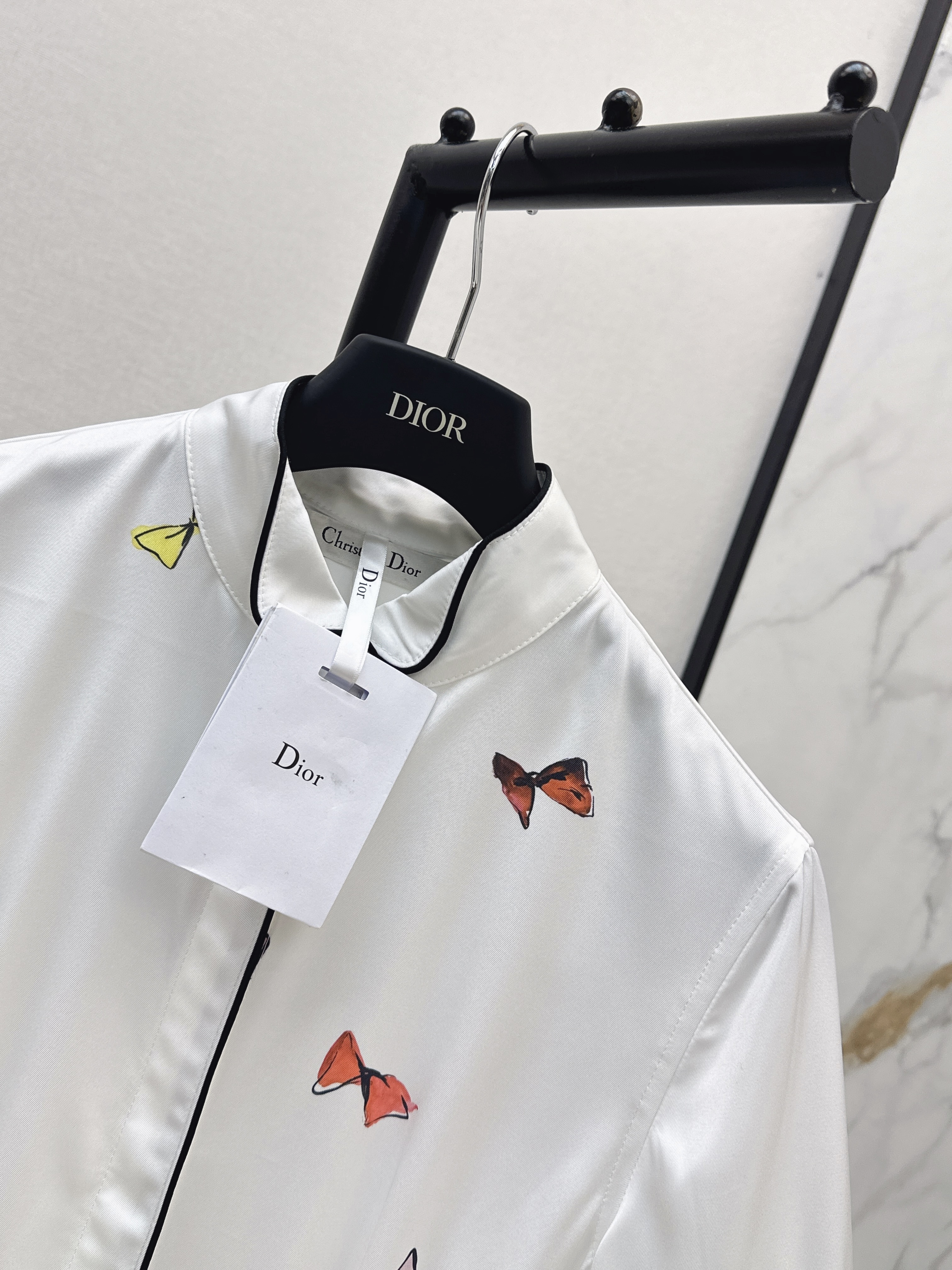 CD 26SS Bow Print Belted Shirt Dress