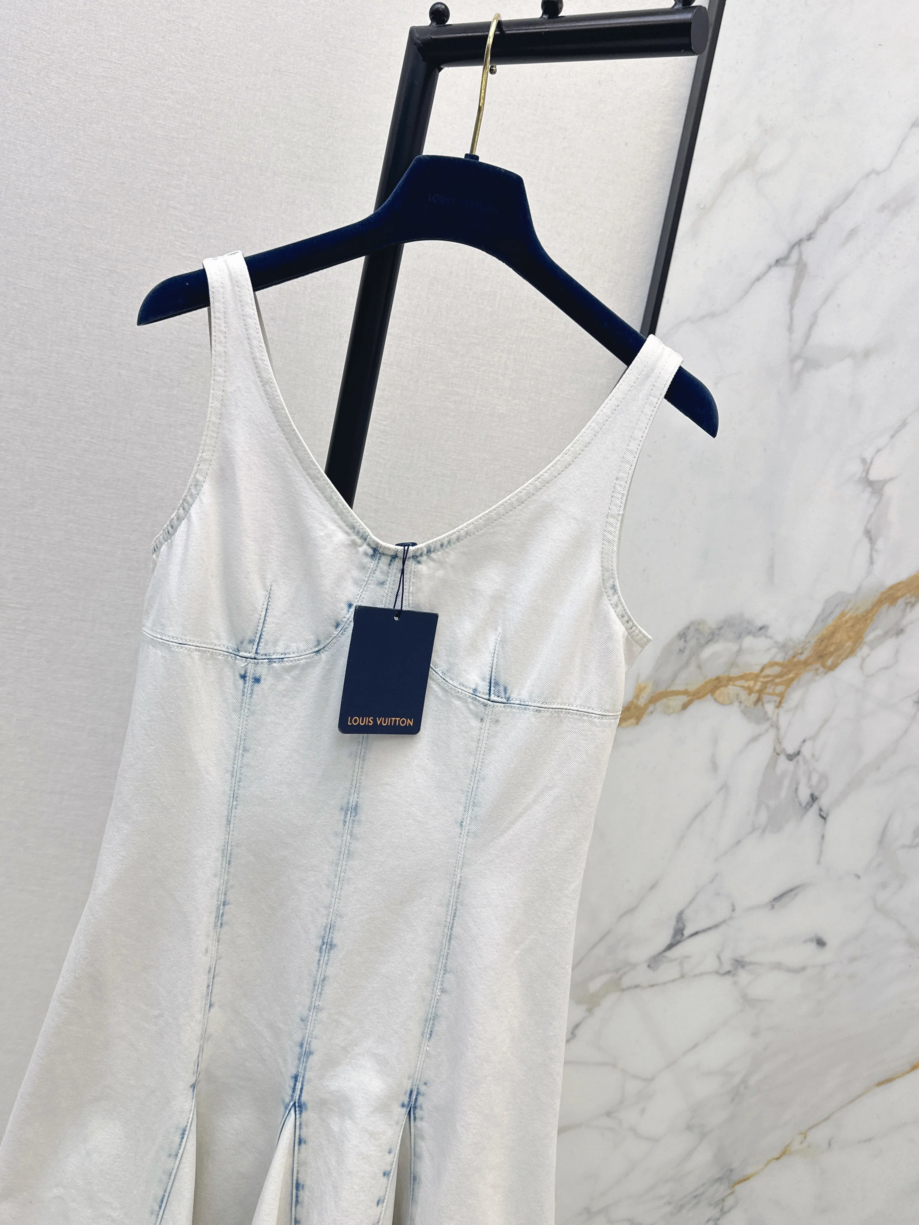 Louis 26ss denim v-neck dress
