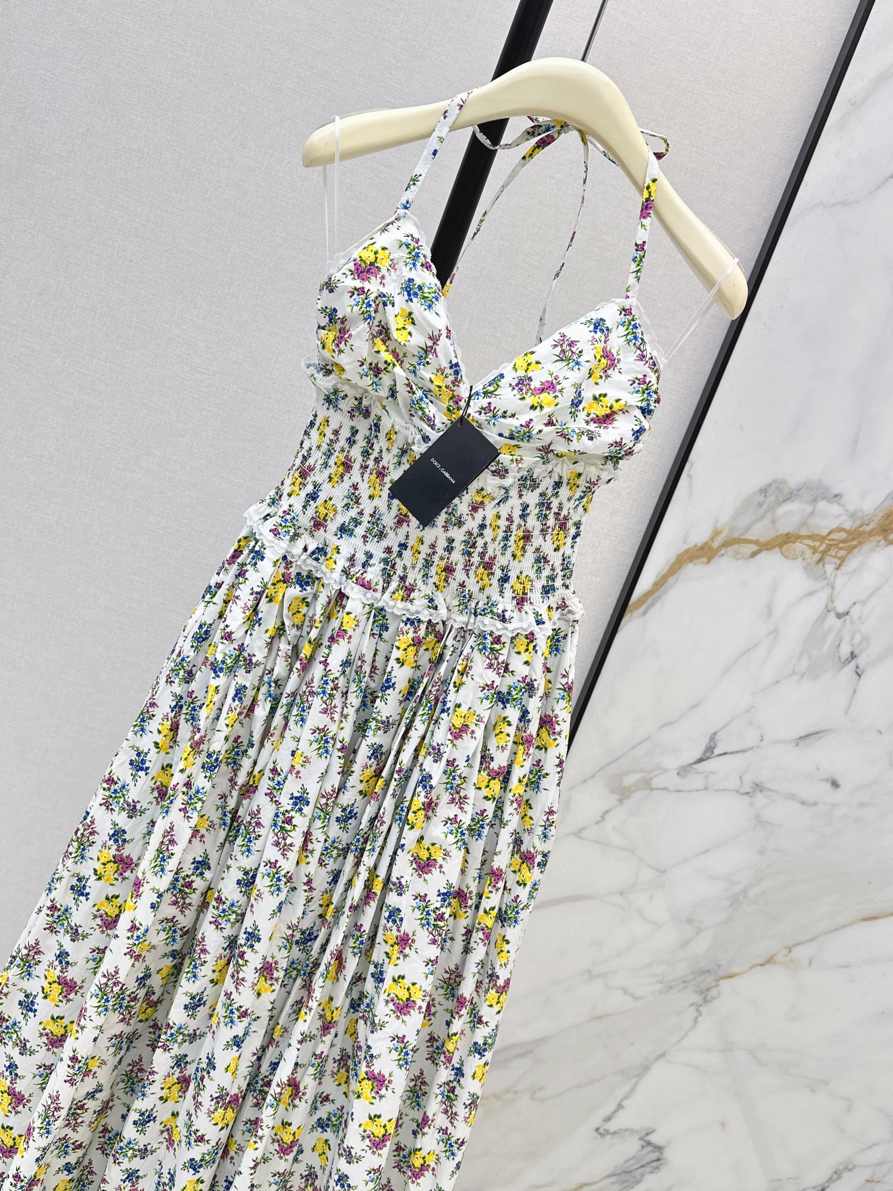 Dolc 26ss print  halter neck dress