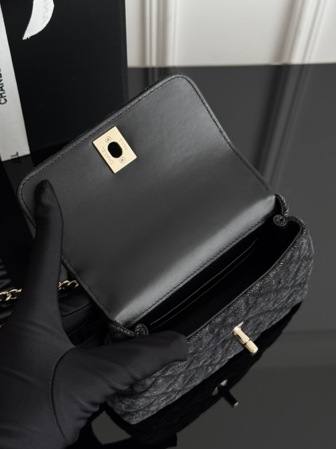 Chan 26P denim mini coco handle