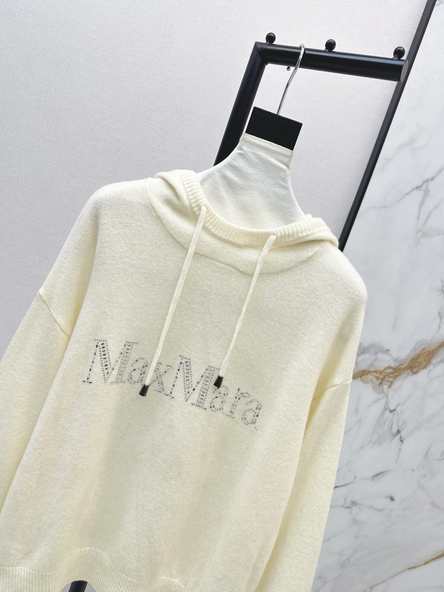 Max 26ss rhinestone hooded sweater