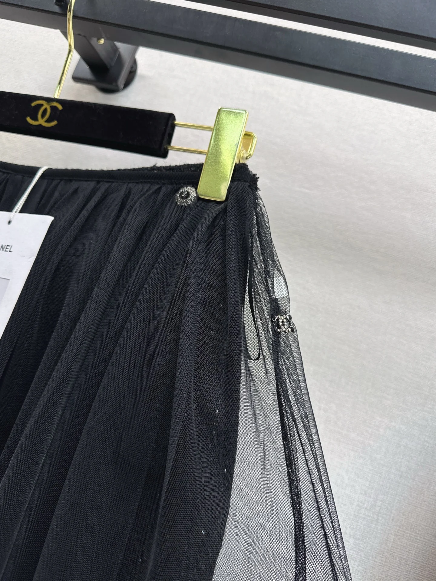 Chan 25fw woven skirt+ mash skirt set