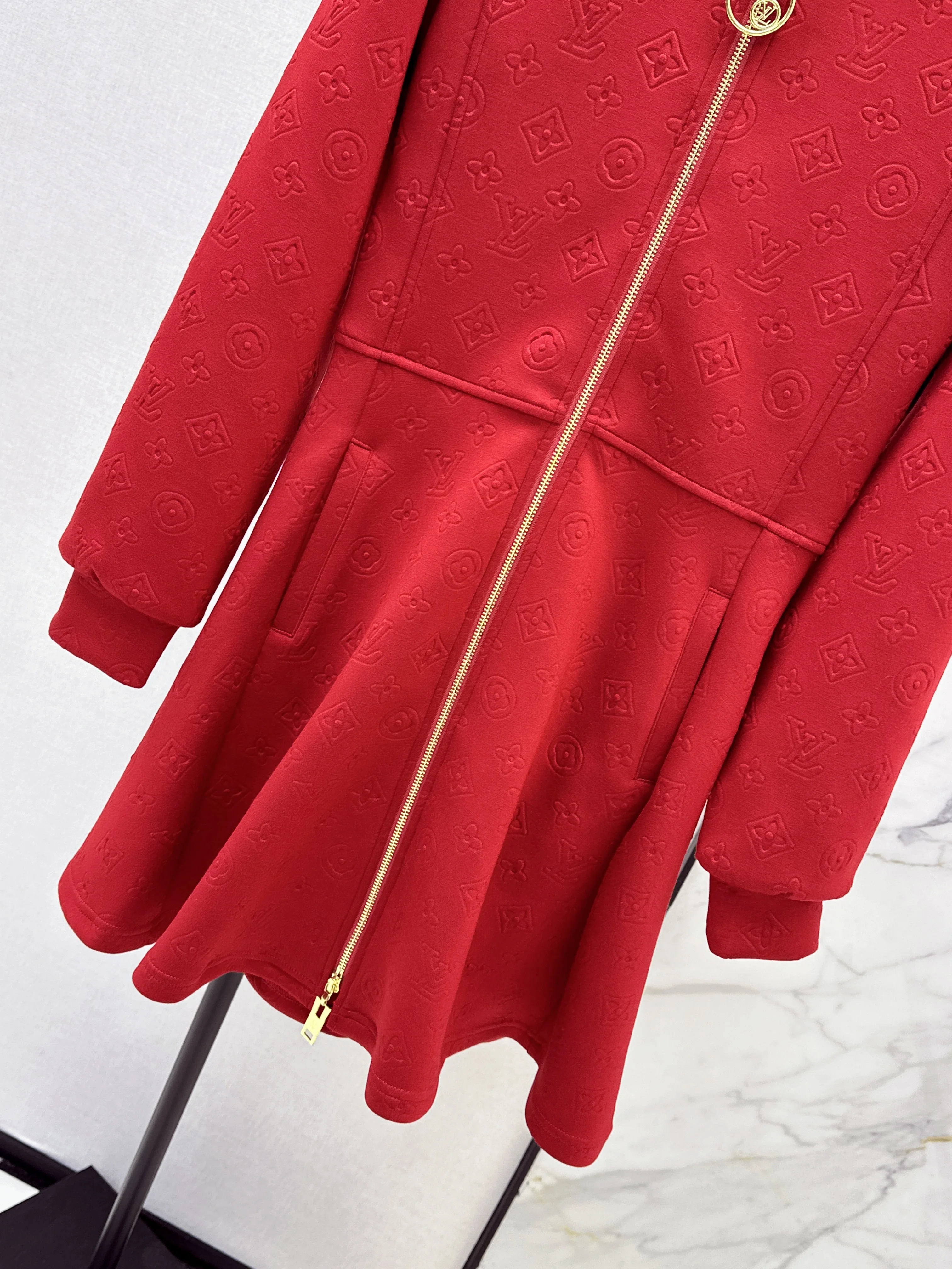 Louis 26ss hooded zip-up sweatshirt dress