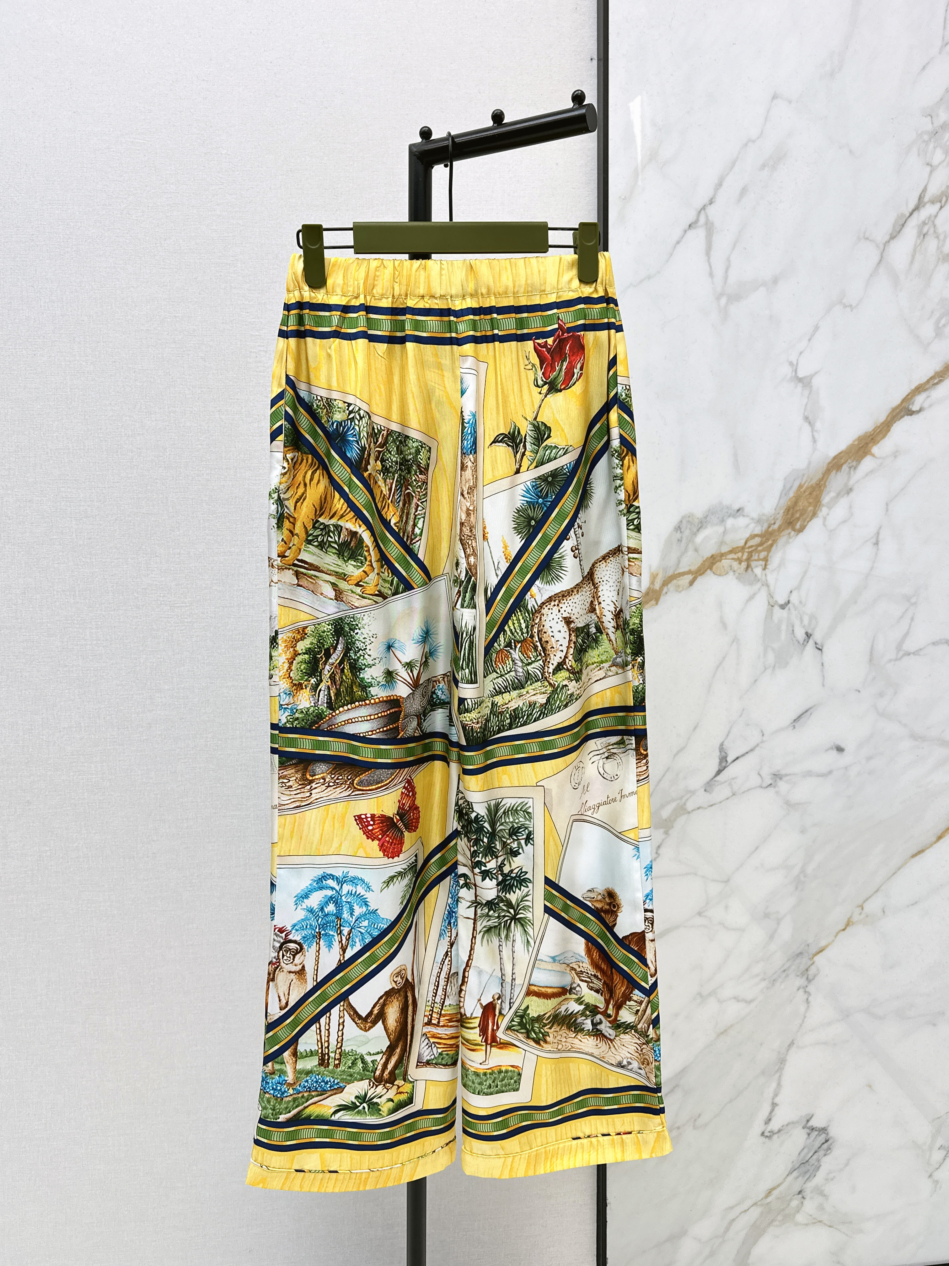 Guc 26ss silk print pants