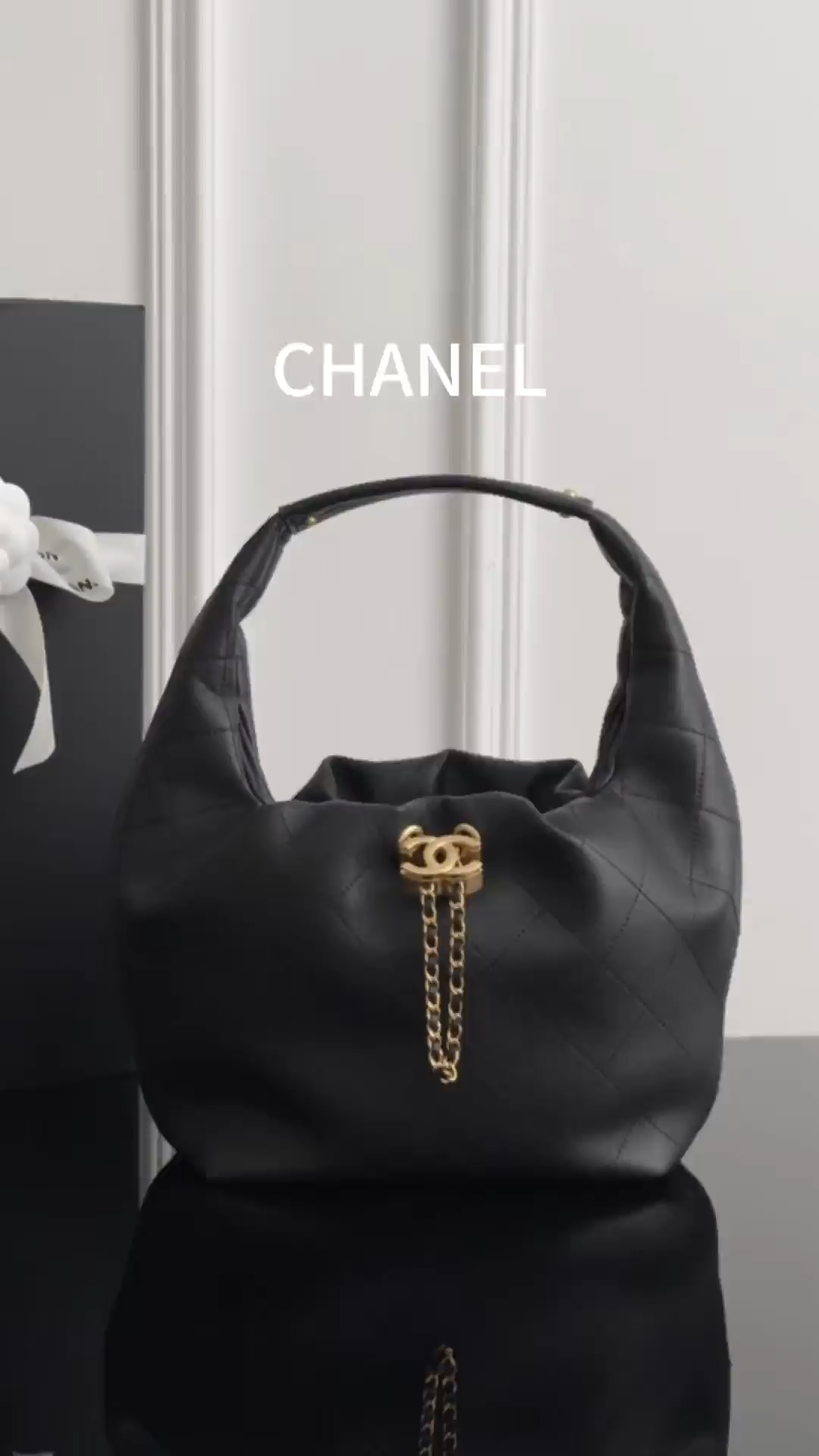 Chan26C drawstring maxi bag