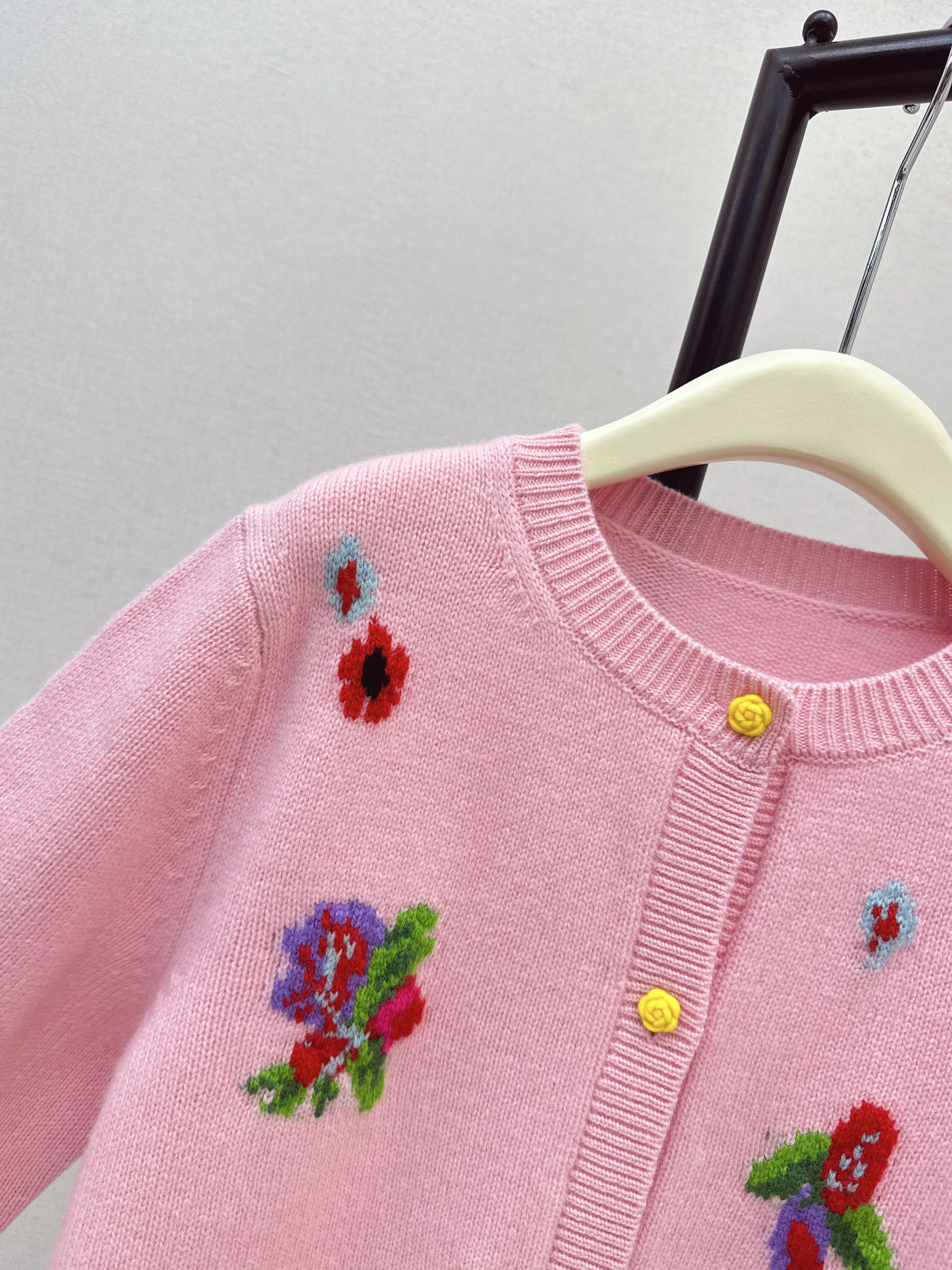 Erdo 26ss intarsia cashmere cardigan