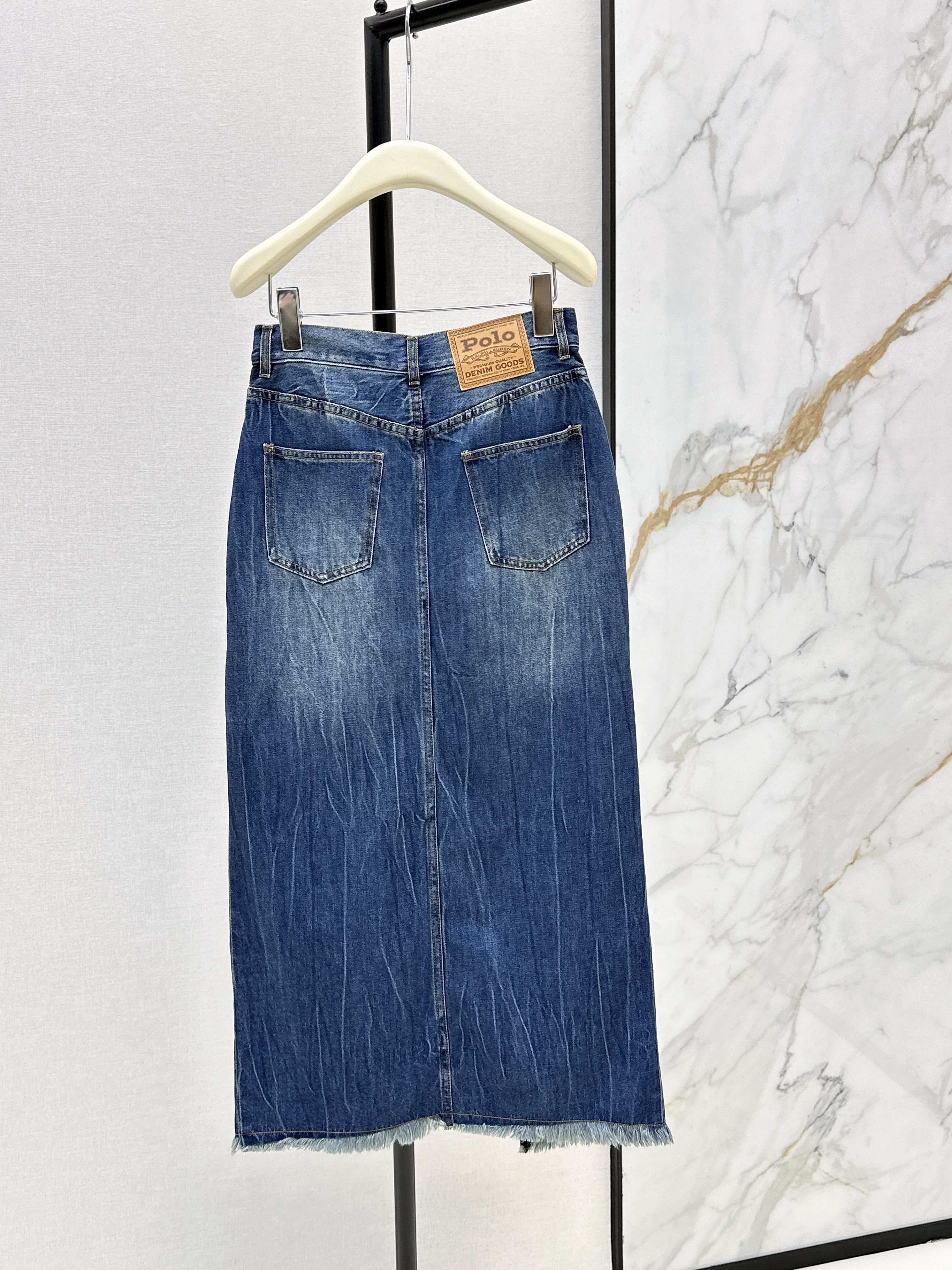 Ralp 26ss front-slit denim skirt