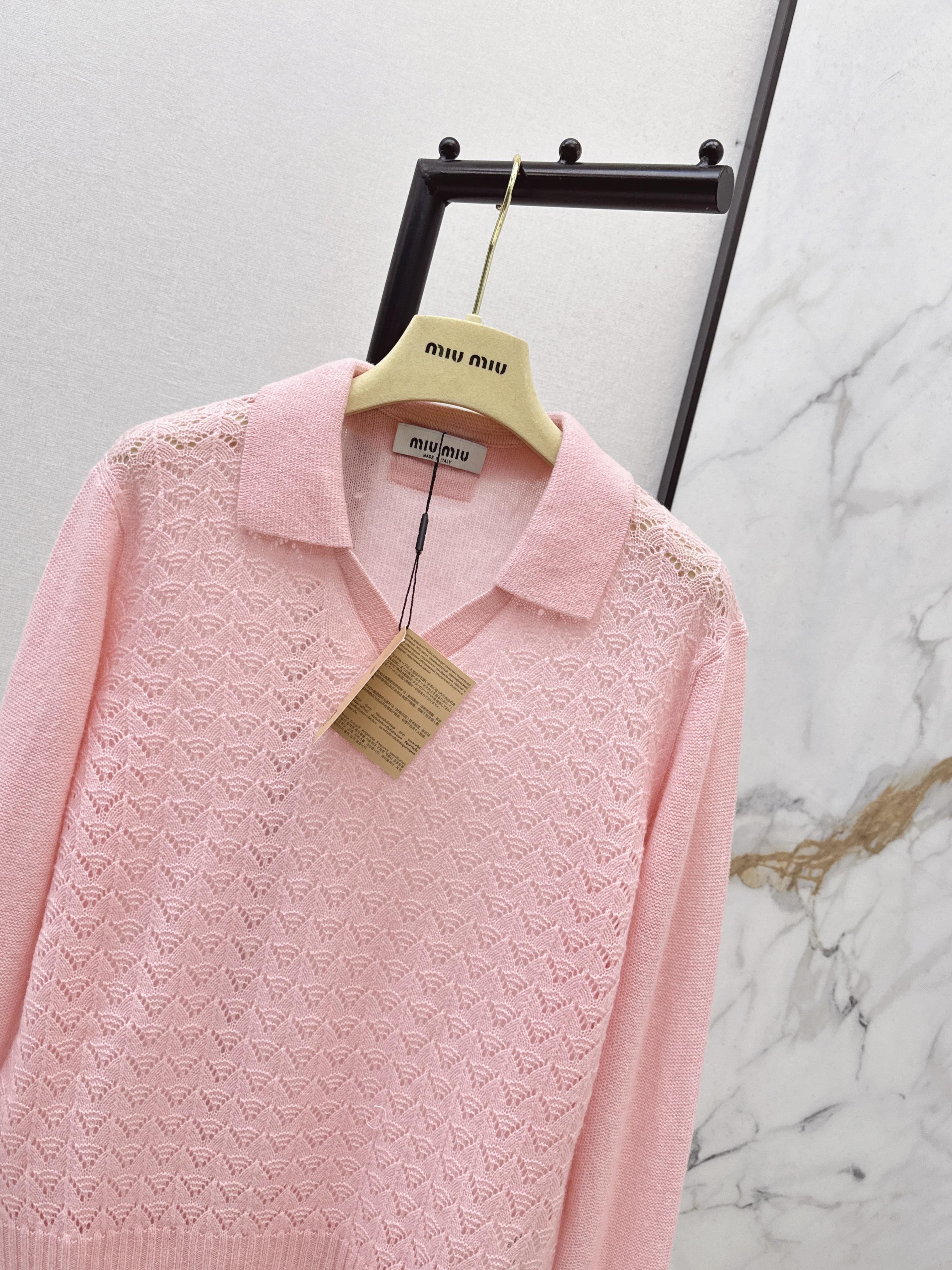 Miu 26ss hollow knitwear