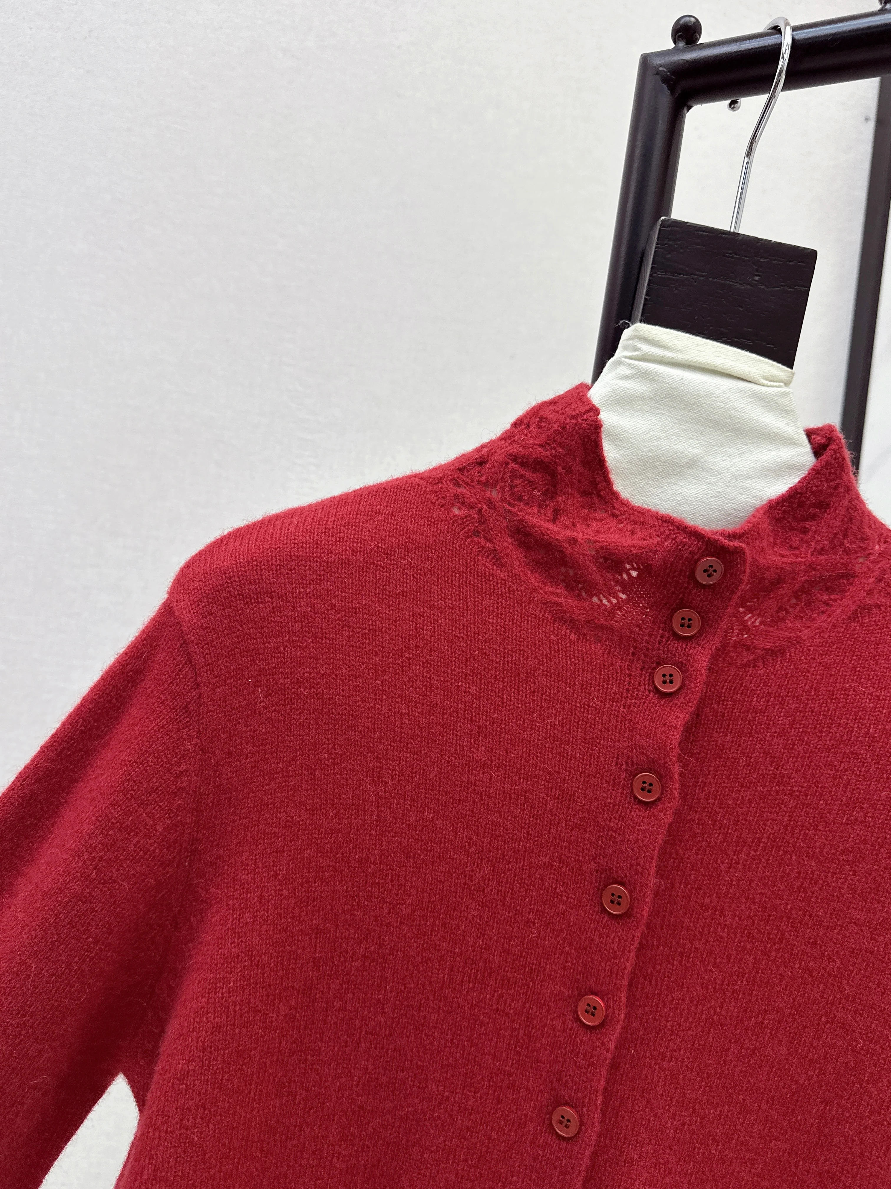 Chol 26ss high neck cardigan