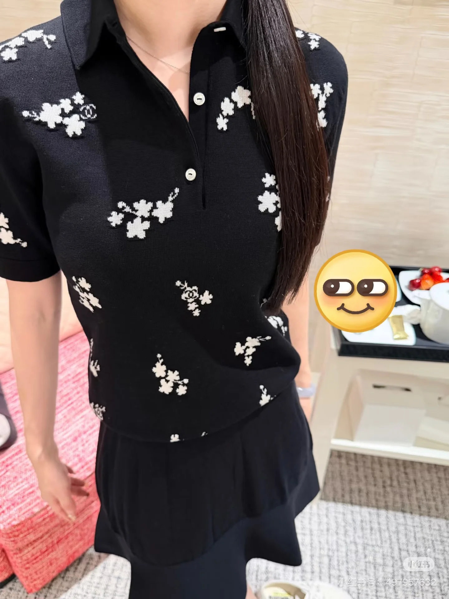 Chan 26ss jacquard knitted sweater