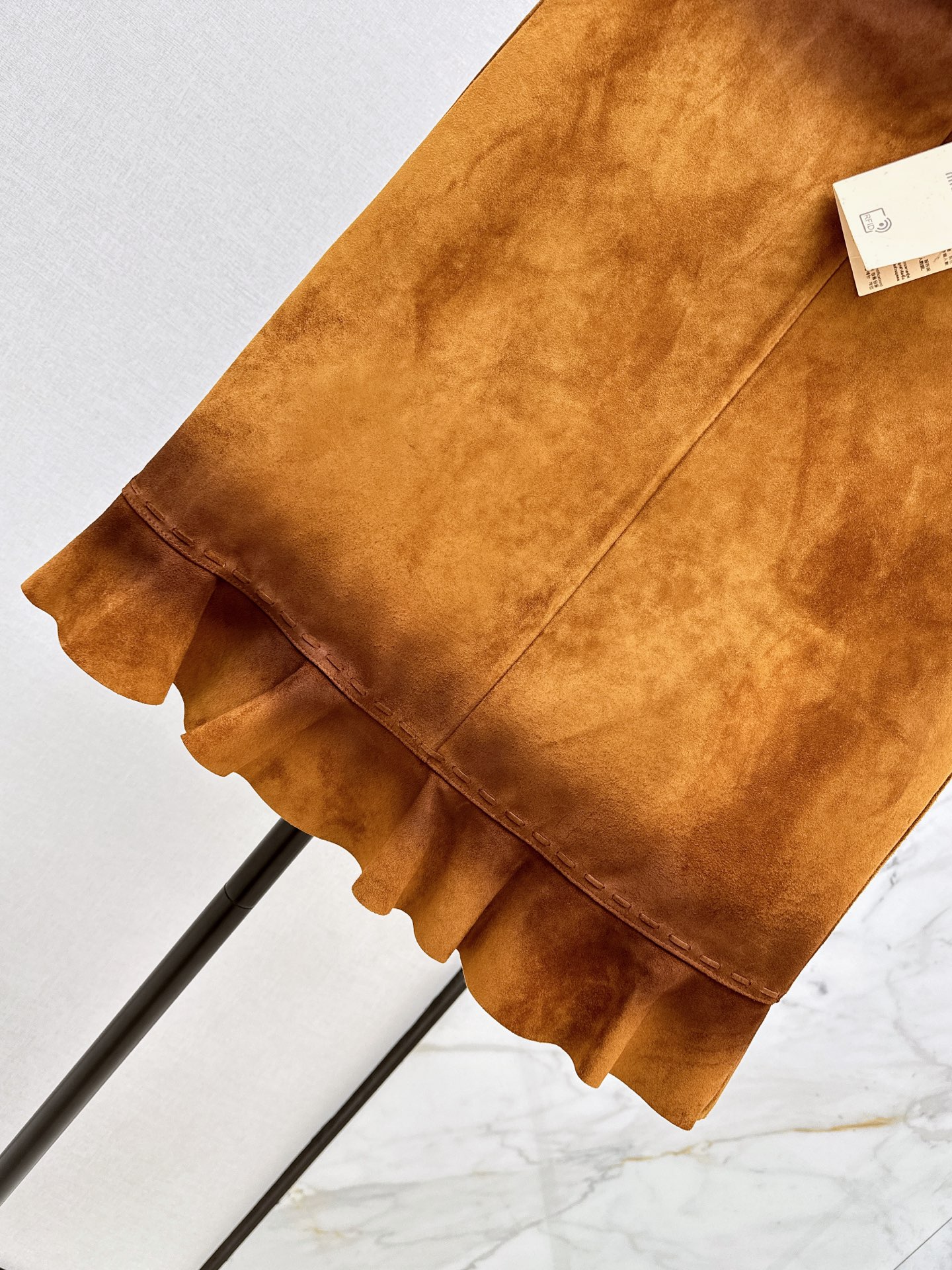 Miu 26ss suede leather skirt