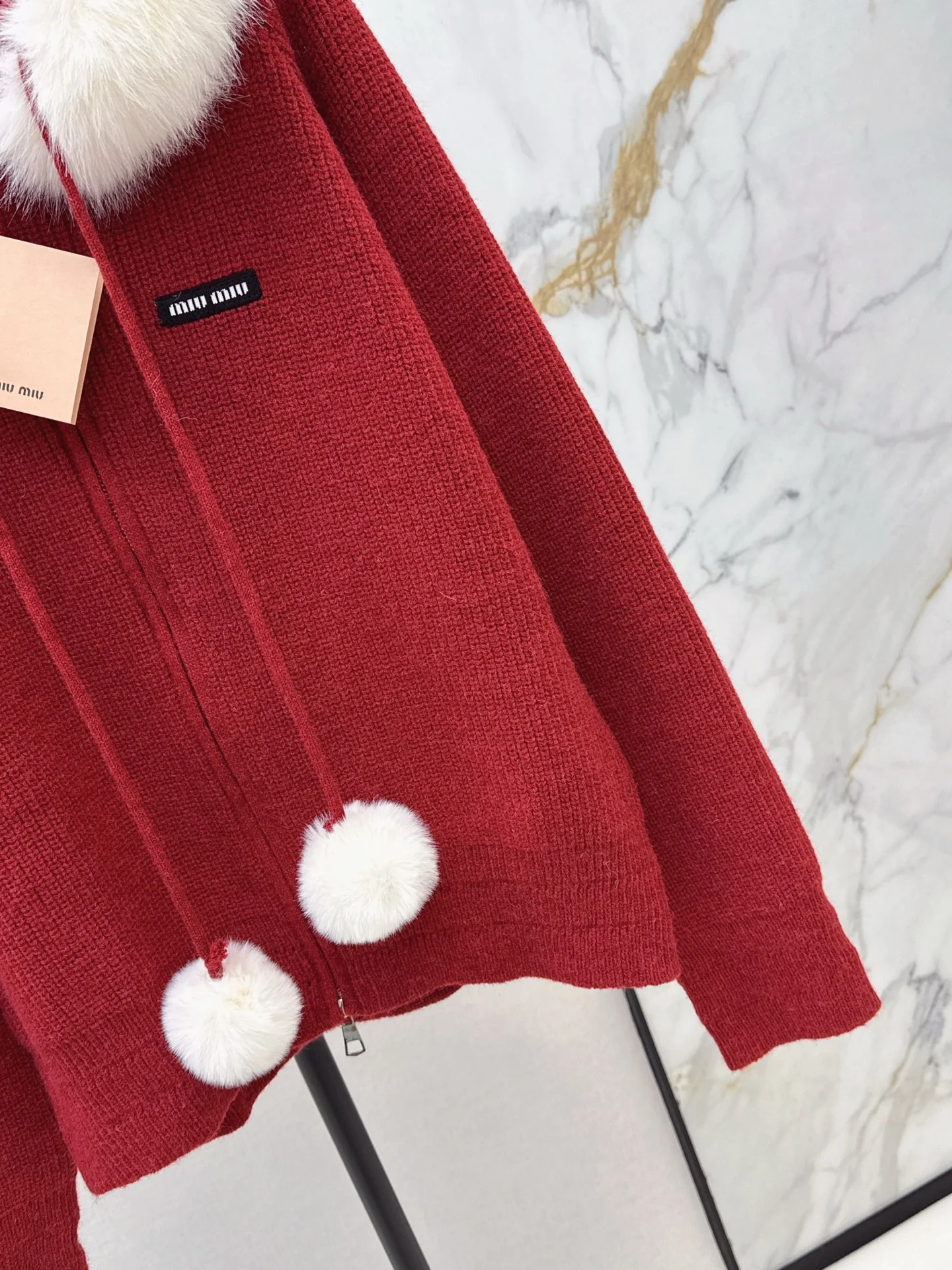 Miu 26ss hooded cardigan