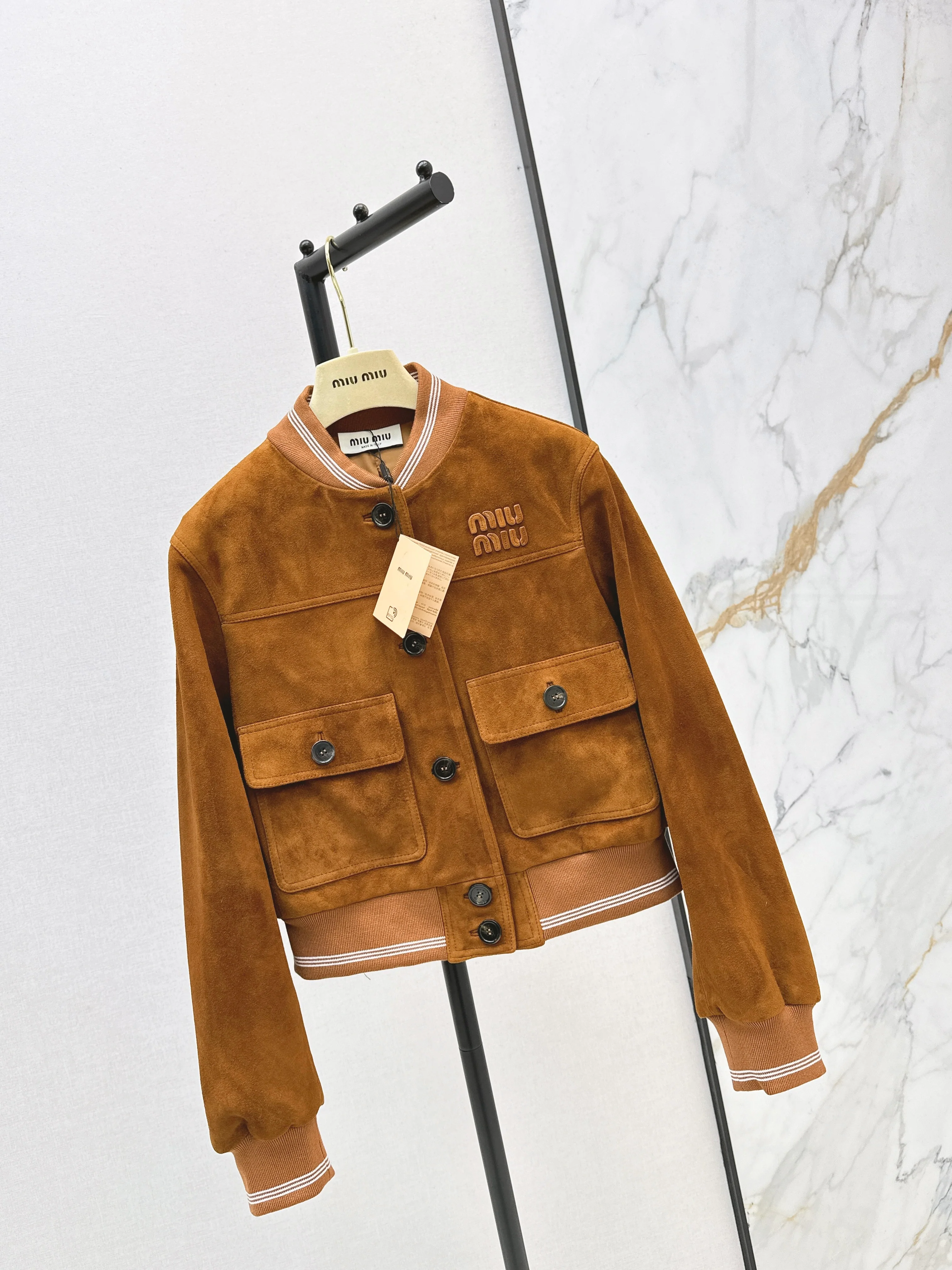 Miu 26ss suede feather jacket