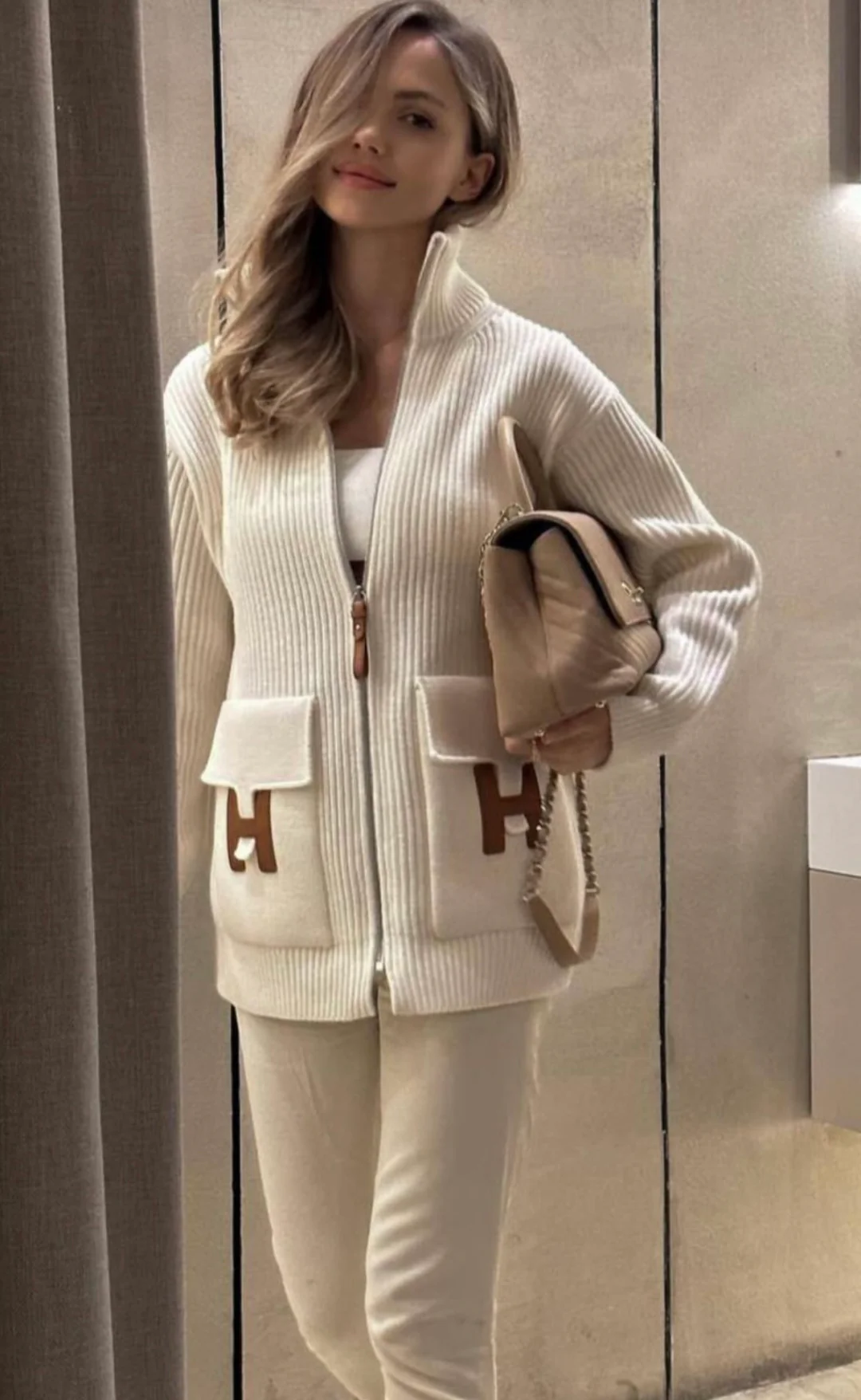 Herm 25fw knitted jacket