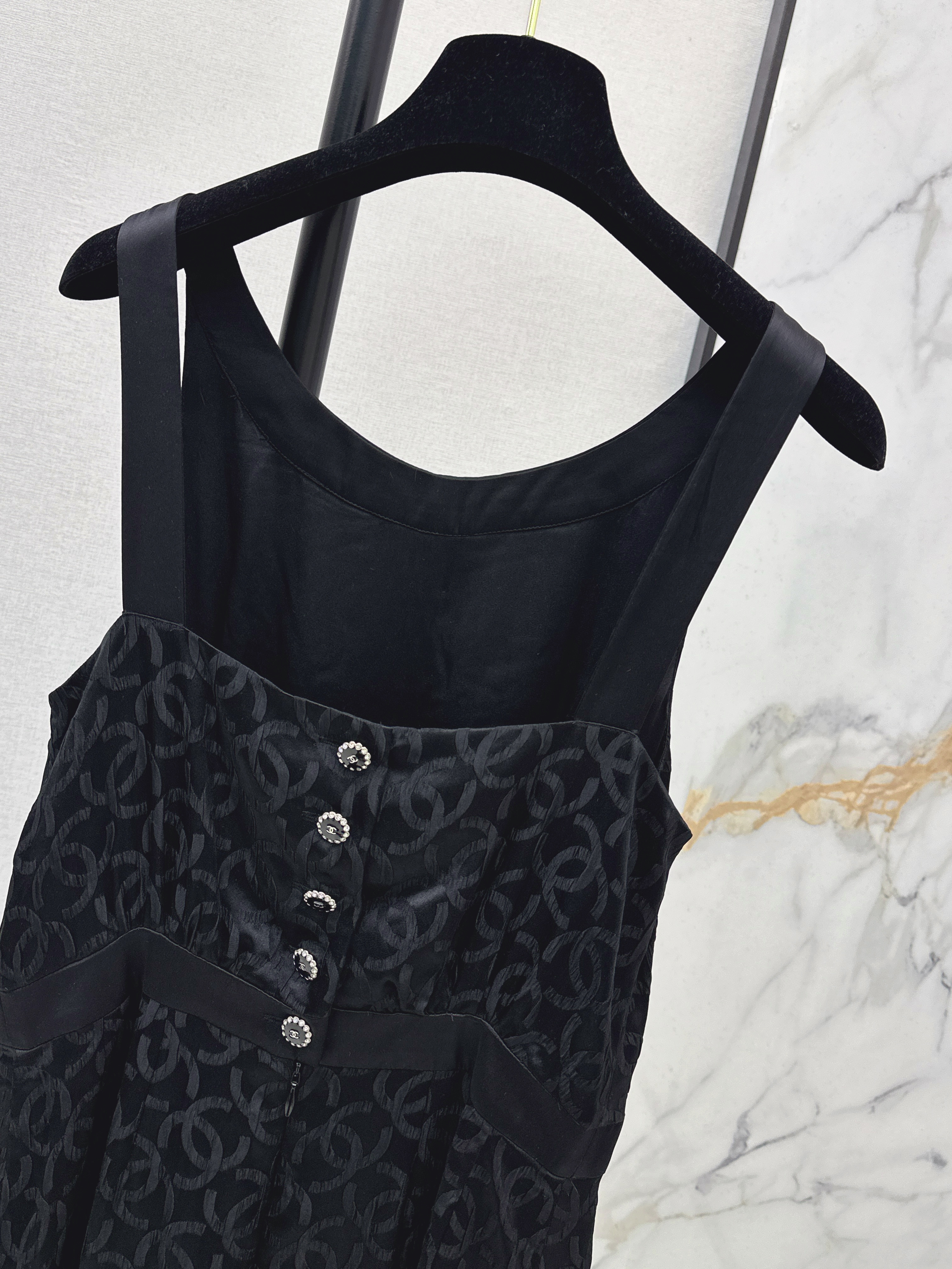 Chan 26ss bow silk jacquard dress