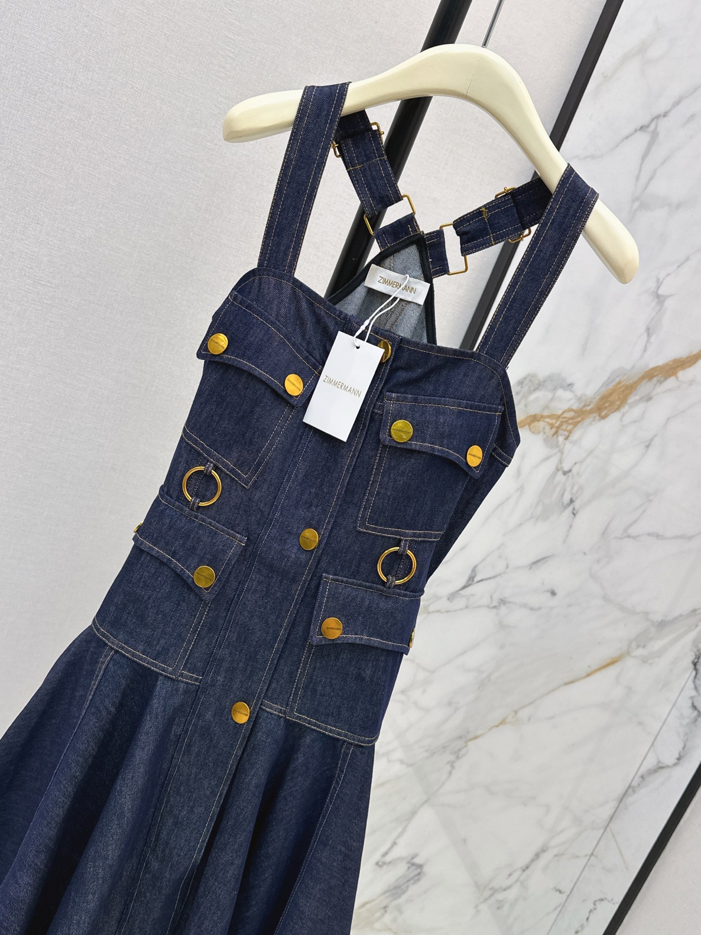 Zimm 26ss denim slip dress