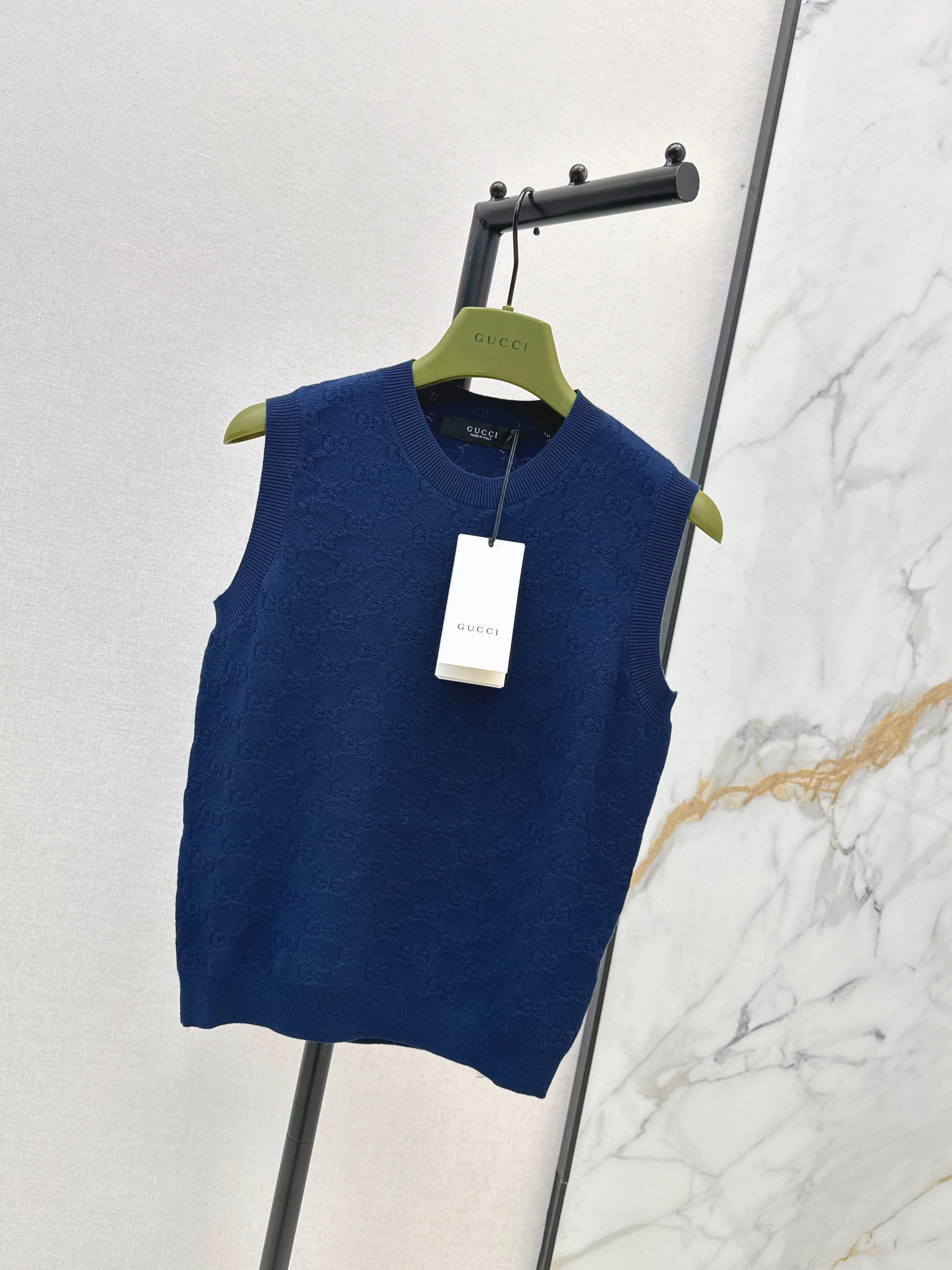 Gucc 26ss jacquard knitted vest