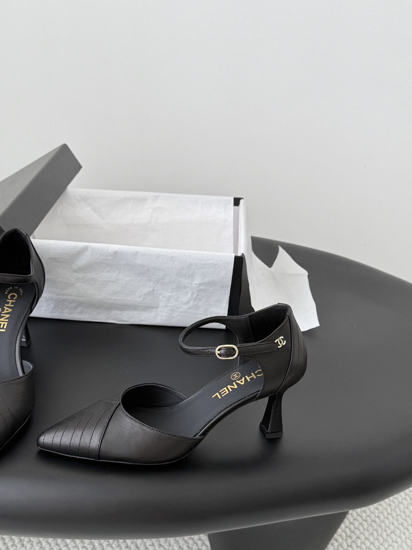 Chan 26P kitten heel sandals