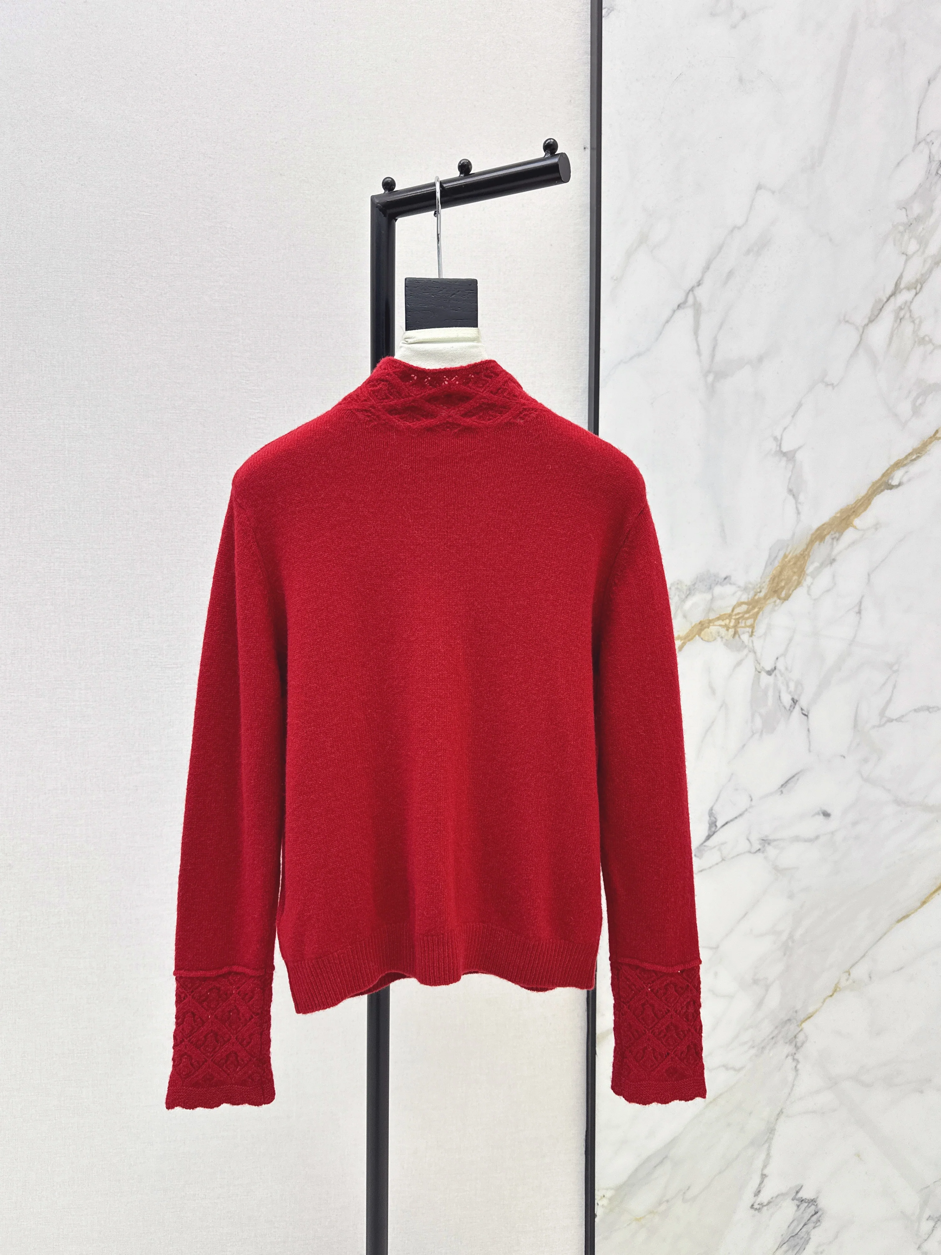 Chol 26ss high neck cardigan