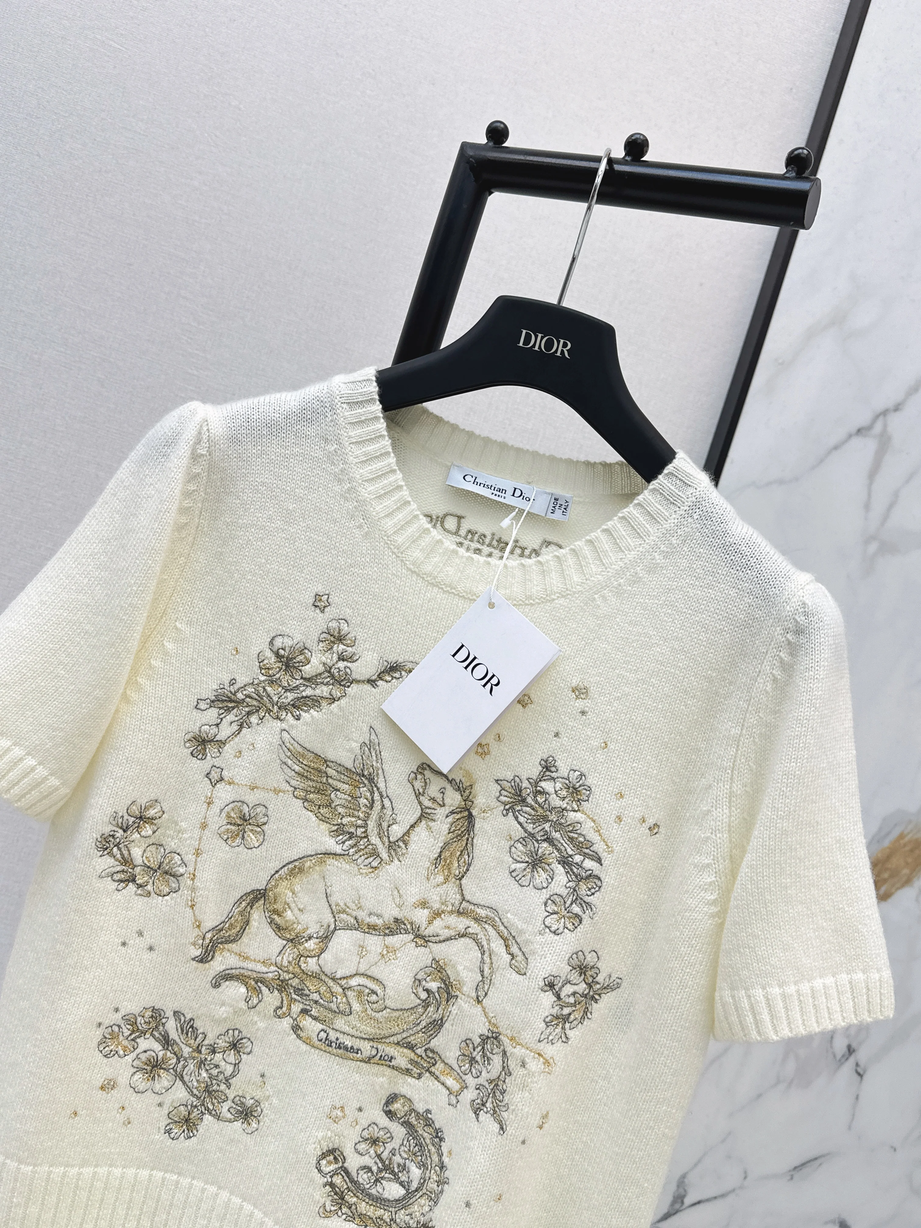 CD 26ss embroidery cashmere sweater