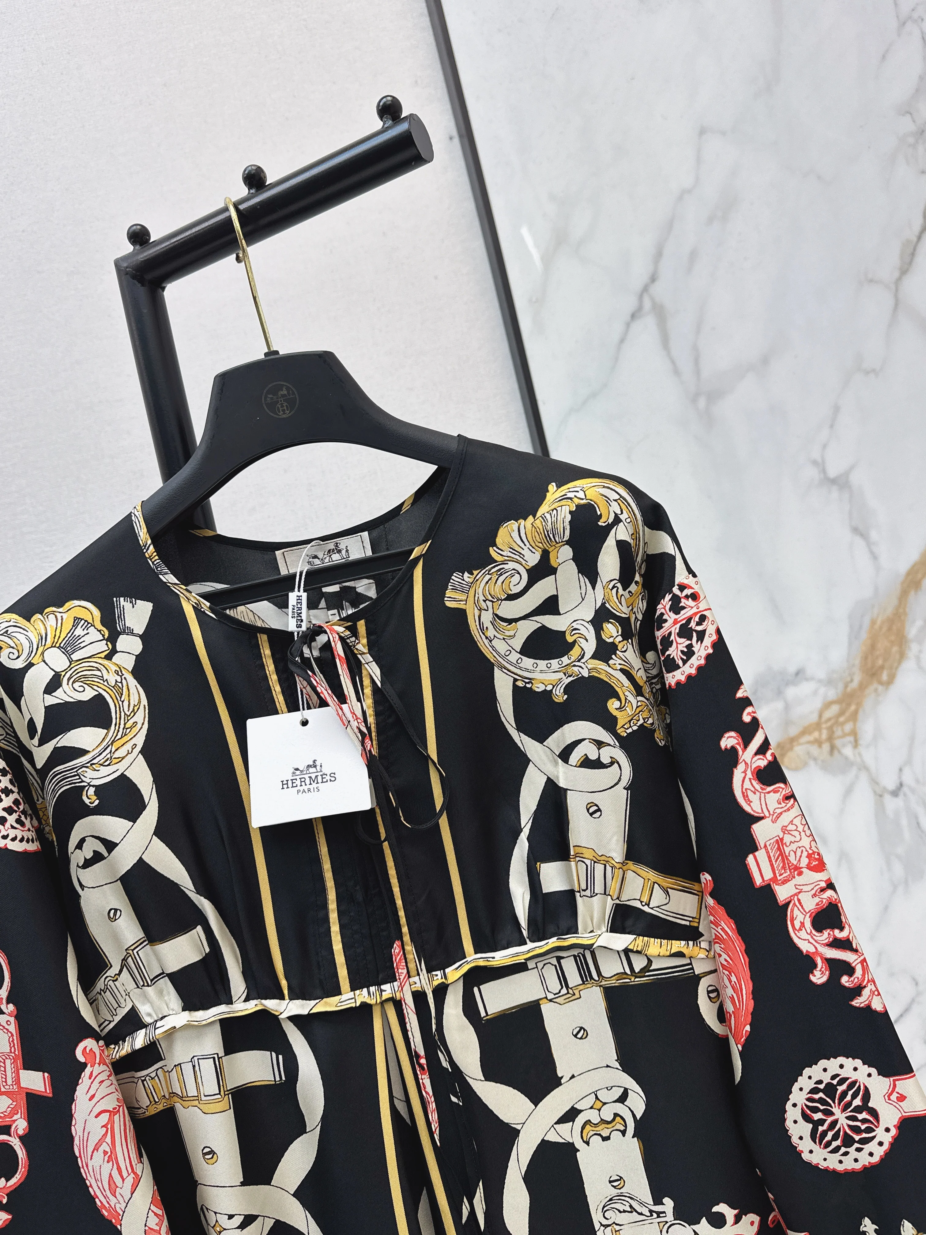 Herm 26ss print silk dress